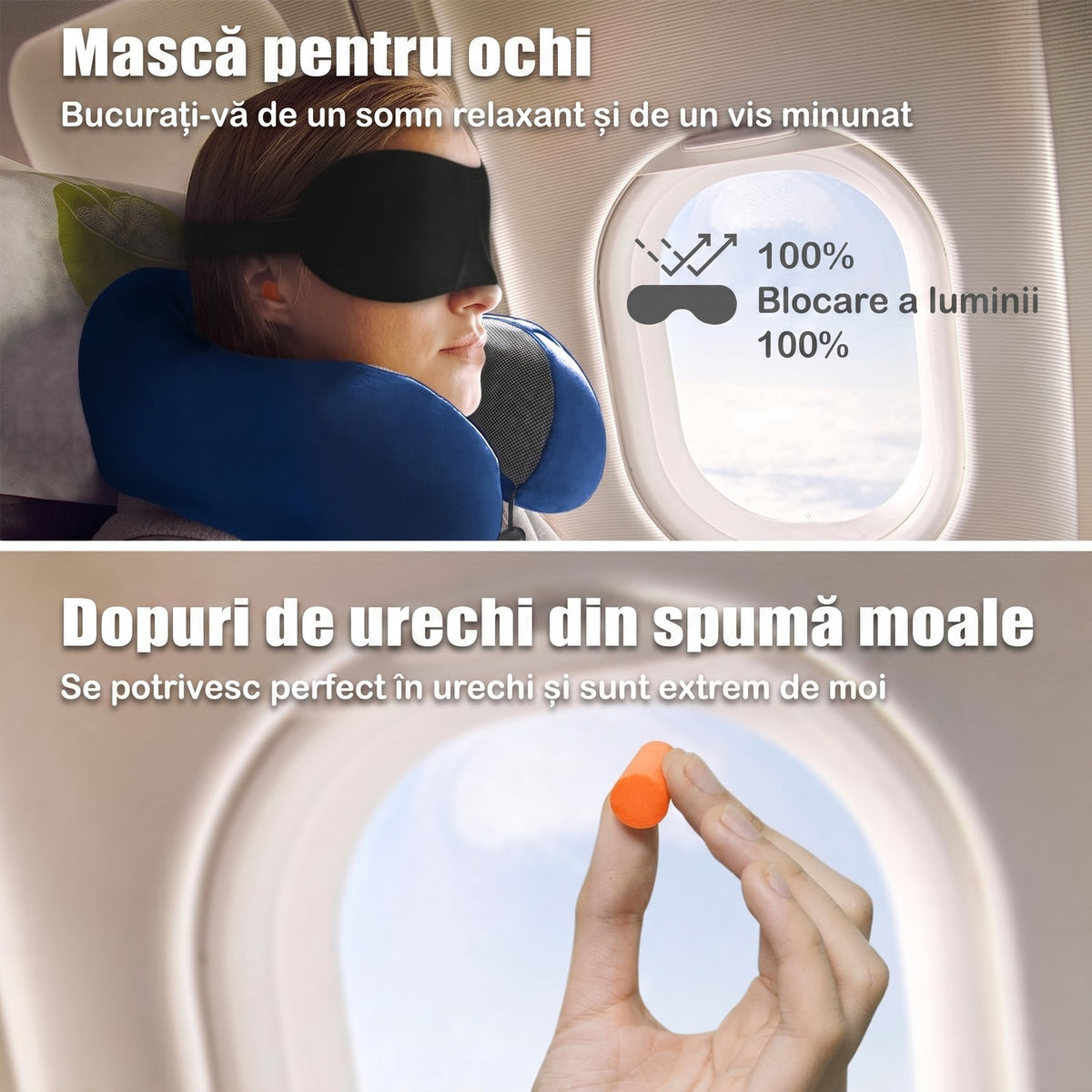 Pernă de călătorie pentru gât NextWave®️, suport ergonomic cervical, spumă cu memorie, husă din catifea detașabilă și – imaginea 2