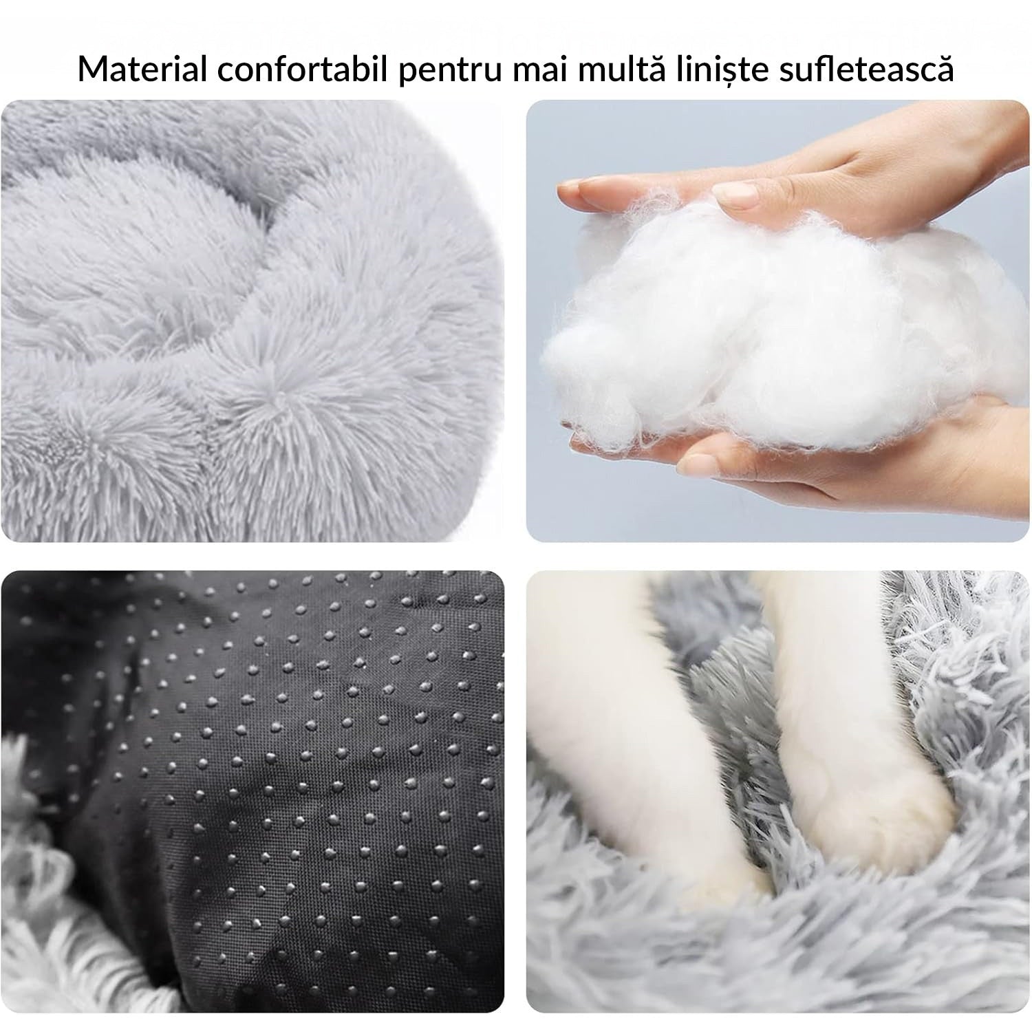 Pat Pentru Caini Sau Pisici NextWave®, pentru animale de companie, Rotund, Antiderapant, Confortabil Si Usor De Curatat – imaginea 2