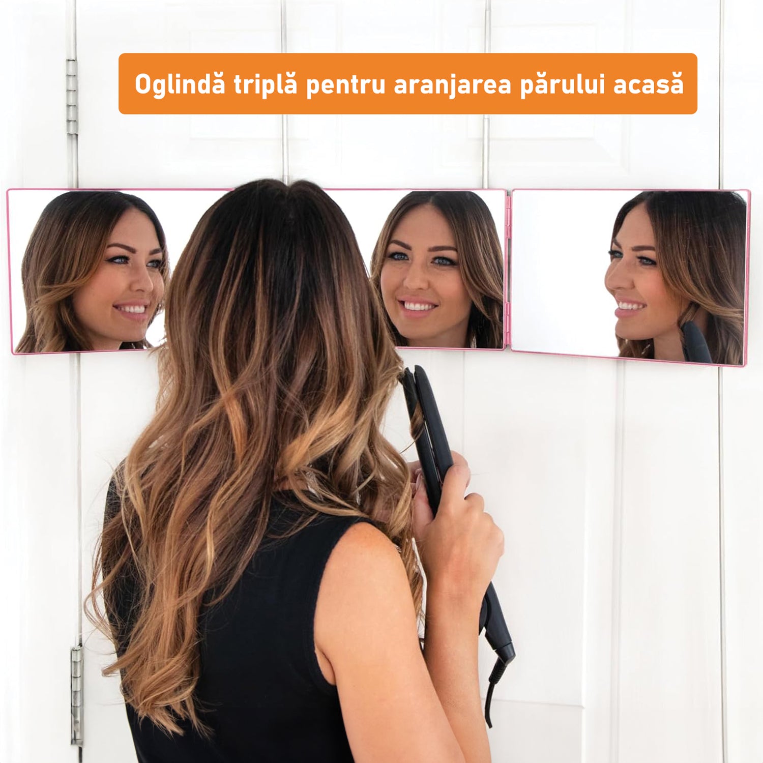 Oglinda 360°, NextWave™, Potrivita pentru machiaj, aranjare, coafare, barbierit, ingrijire, Sistem agatare, Inaltime – imaginea 2