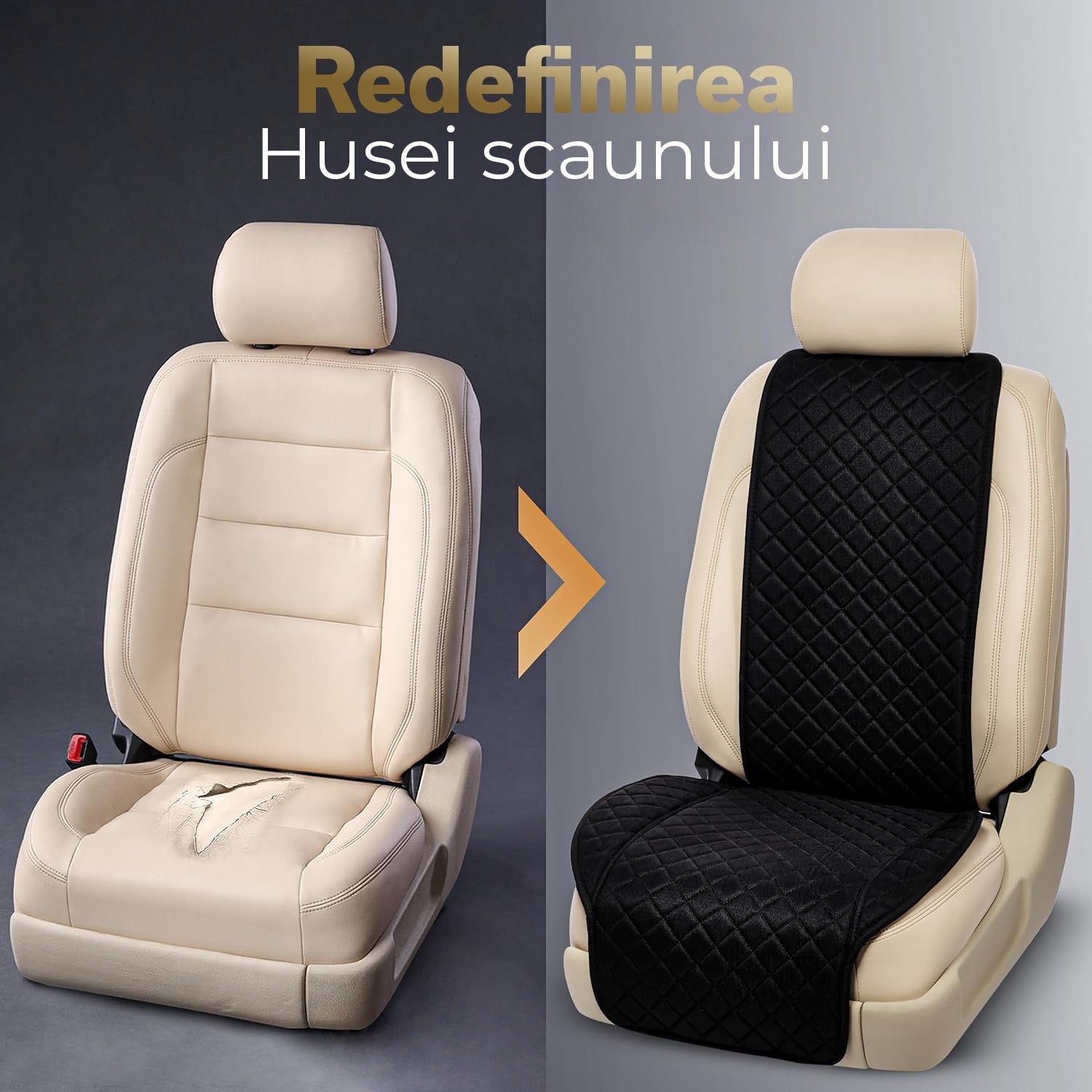 Set 2 Huse scaune auto fata universale NextWave®, ofera protectie scaun fata, universala, masina personala, taxi, ride – imaginea 2
