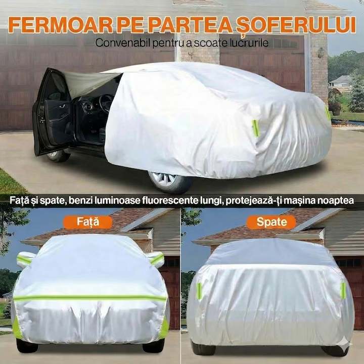 Prelata Auto Premium NextWave®, Impermeabila, Protectie UV, Zapada, Praf, Inghet, Universala pentru SUV, Fermoar Usa Sofer – imaginea 3