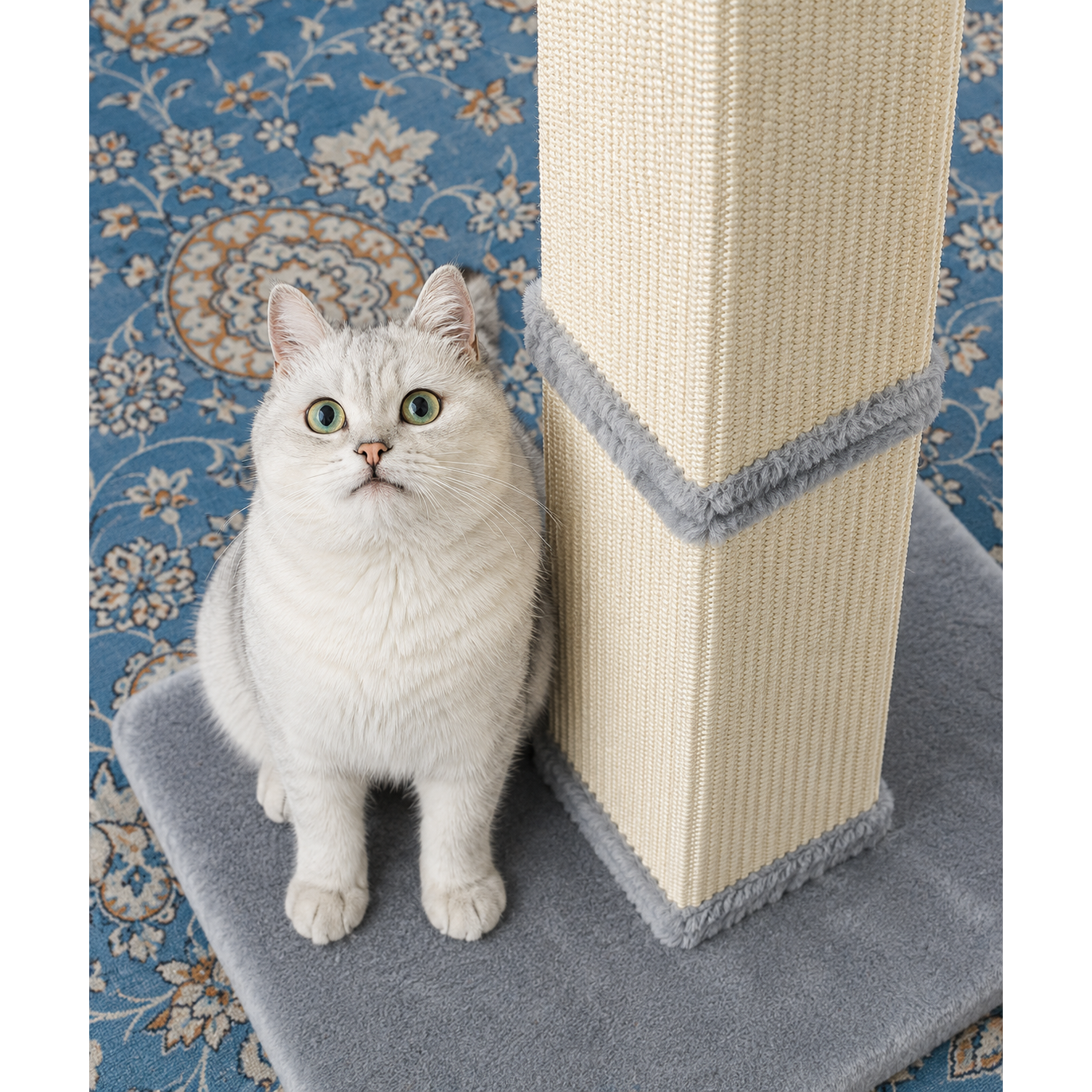 Stalp de zgariat pentru pisici NextWave®, cu suprafata durabila din sisal, culcus superior din plus cu husa detasabila, baza – imaginea 3