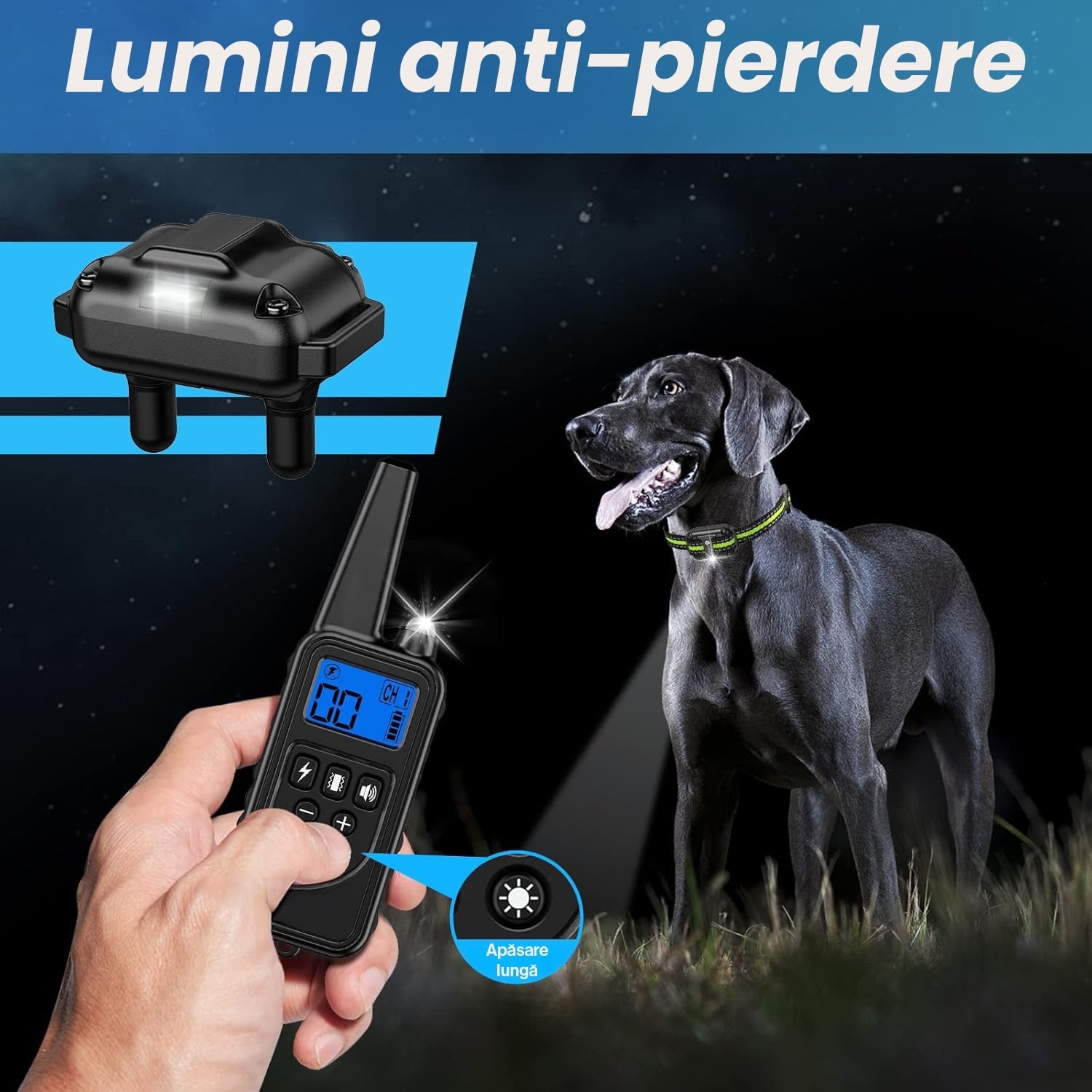 Zgarda Electrica pentru Dresaj Caini, 7 moduri de Dresaj, 99 Nivele de Vibratii, Reincarcabila, Ghid Dresaj, Raza Actiune – imaginea 3