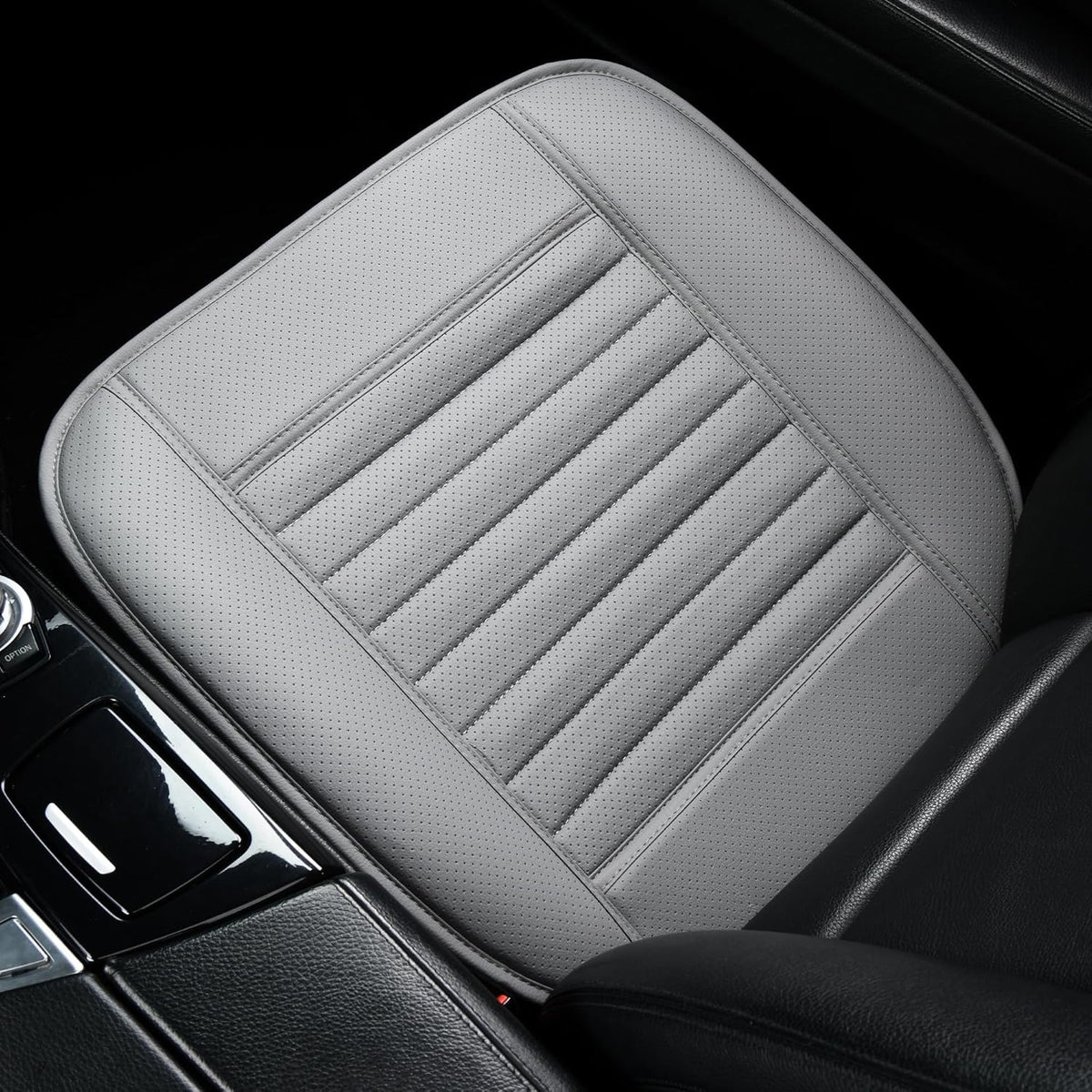 Husa scaun auto NextWave®️, universala, 53 x 53 cm, protectie pentru sezut scaun fata, piele PU, design elegant cu buzunar – imaginea 3