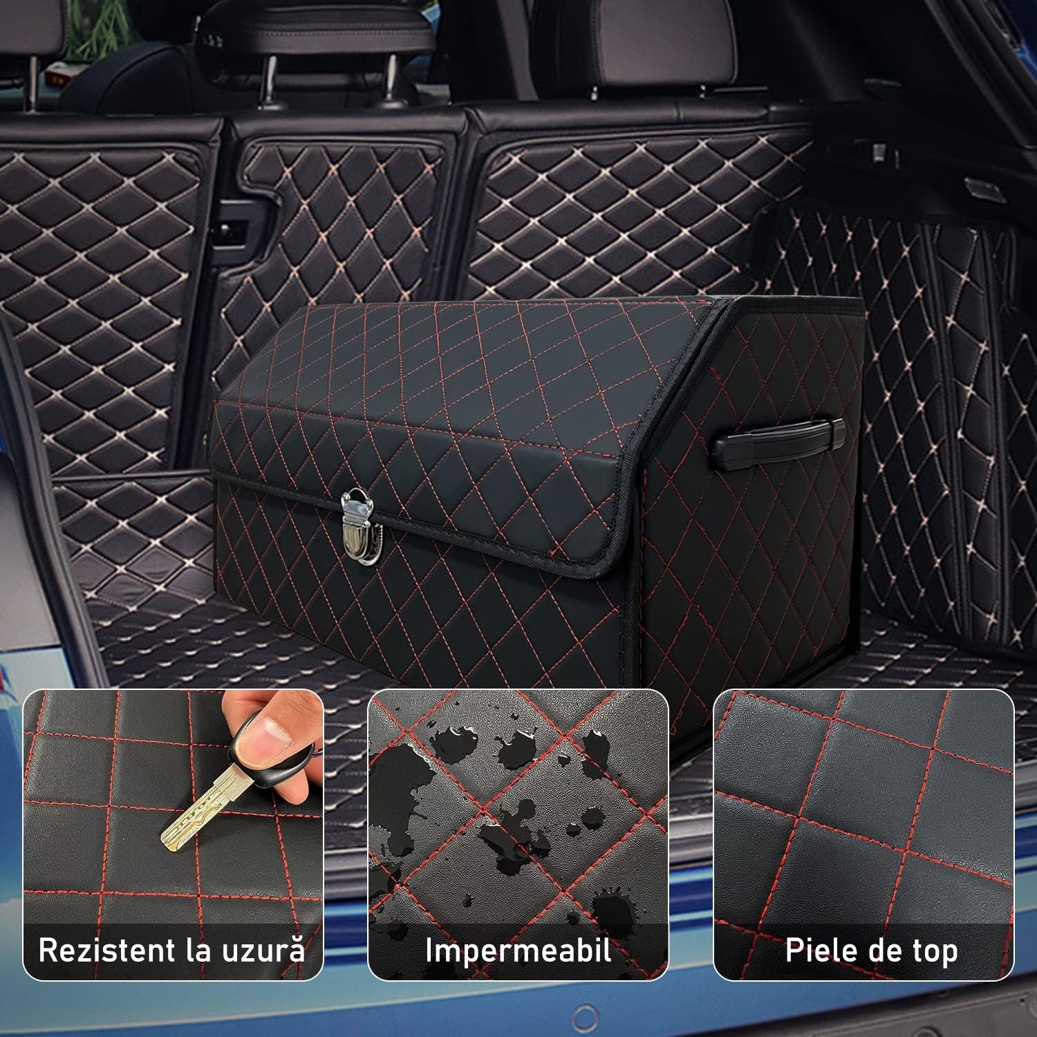 Organizator portbagaj auto Premium NextWave®️, Multifunctional, Pliabil, Rezistent, Manere Laterale, Prindere cu catarame, 2 – imaginea 3