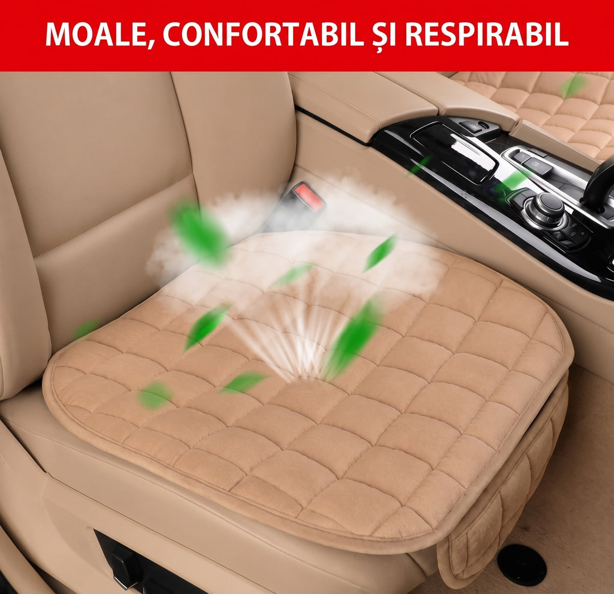 Husa scaun auto universala NextWave®️, ofera protectie pentru sezut scaun fata, design elegant cu buzunar pentru depozitare – imaginea 3