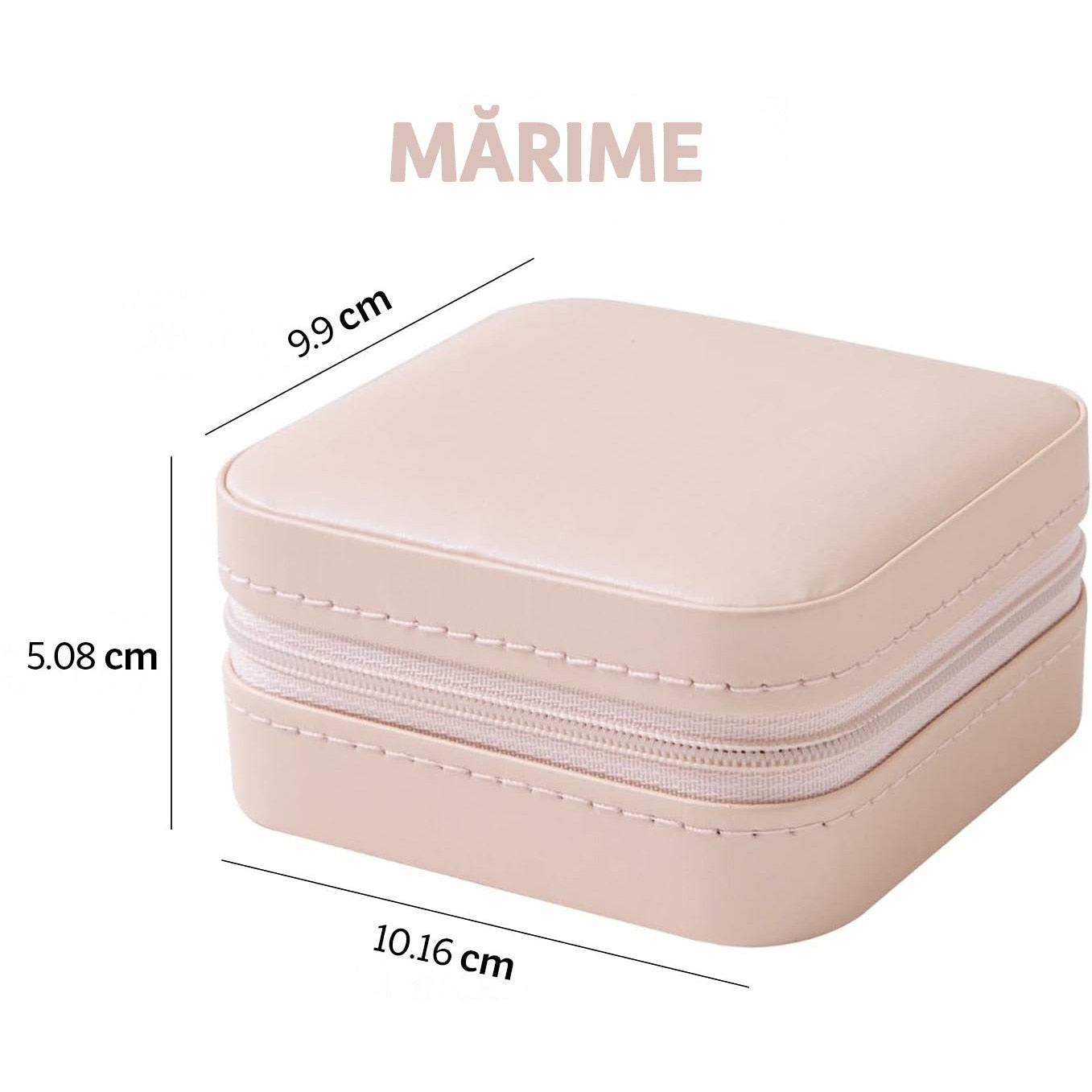 Cutie bijuterii NextWave® portabila din piele ecologica, design modern cu oglinda integrata si compartimente – imaginea 3