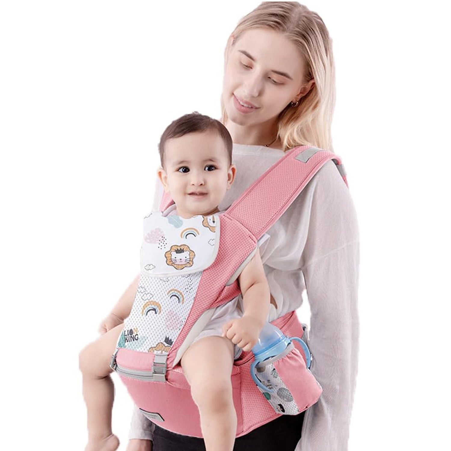 Marsupiu Ergonomic pentru bebe, Multifunctional 2 in 1 ajustabil si detasabil, support sezut si lombar, 0-36l luni, all – imaginea 3