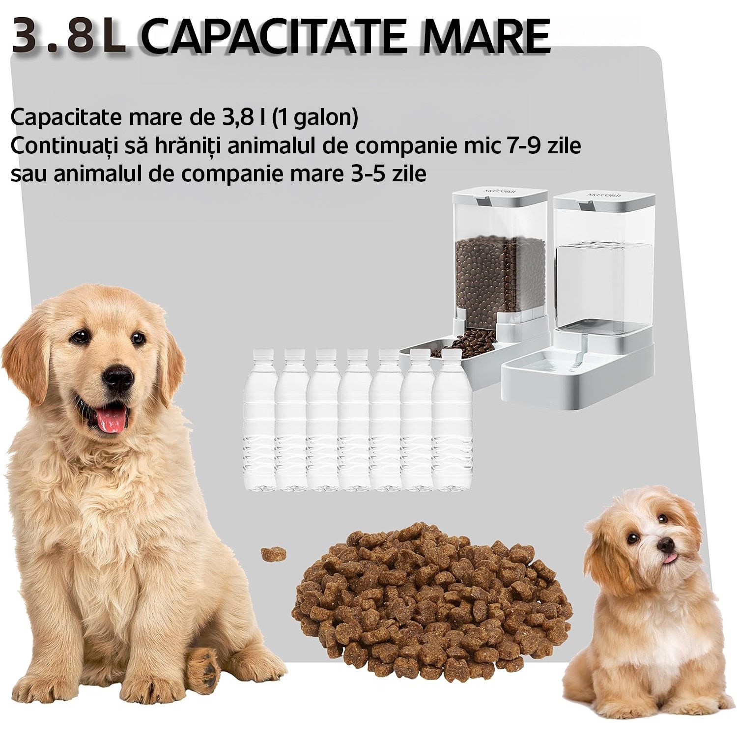 Dispenser de apa si mancare 2 in 1 pentru pisici si caini NextWave®, responsabil pentru distribuirea hranei si apei – imaginea 3