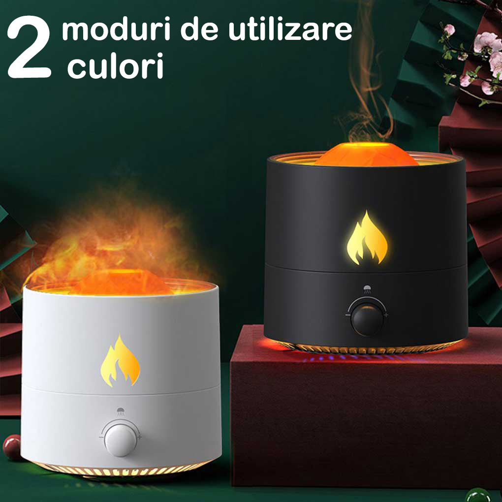 Umidificator de aer Ultrasonic NextWave® cu difuzor aromaterapie, model Vulcan cu lumina rosie, 2 setari de functionare – imaginea 3