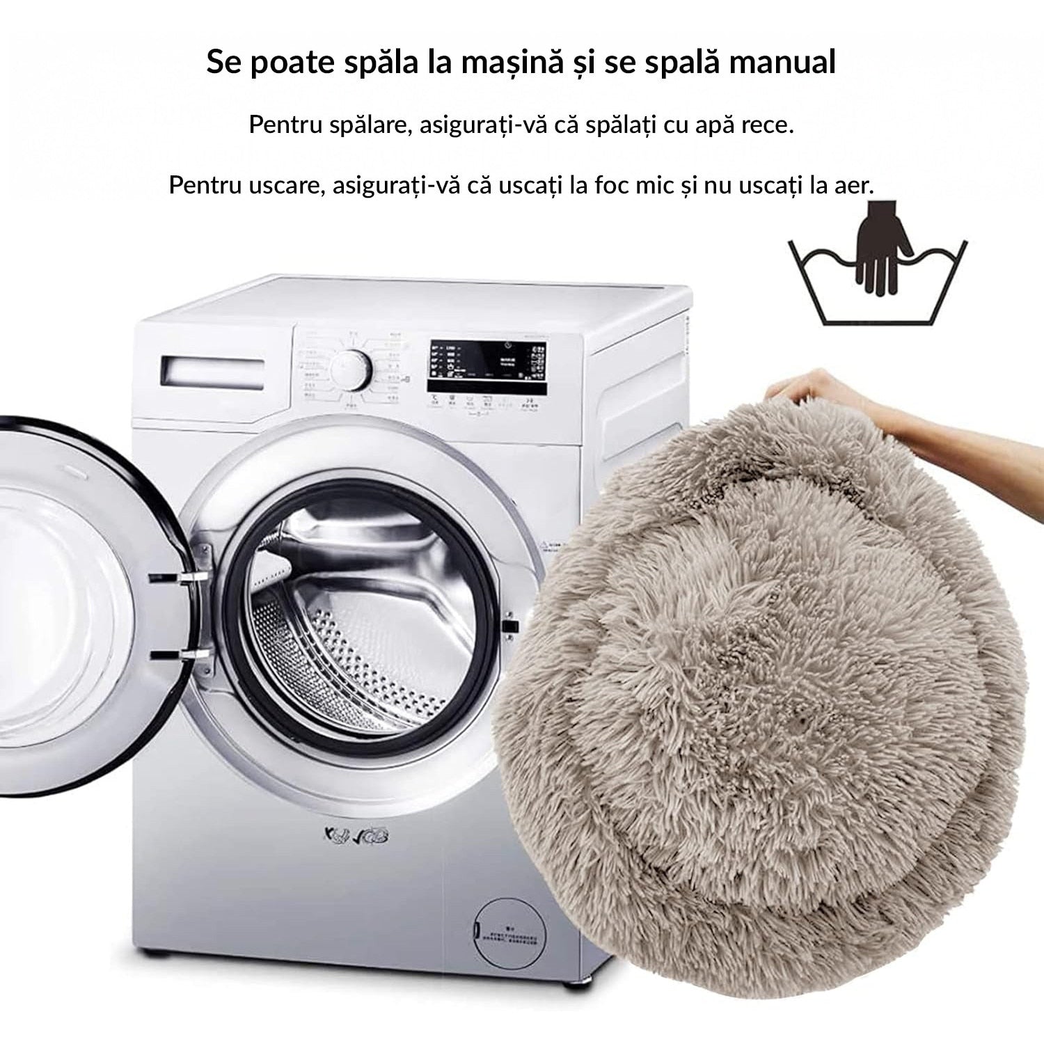 Pat Pentru Caini Sau Pisici NextWave®, pentru animale de companie, Rotund, Antiderapant, Confortabil Si Usor De Curatat – imaginea 3