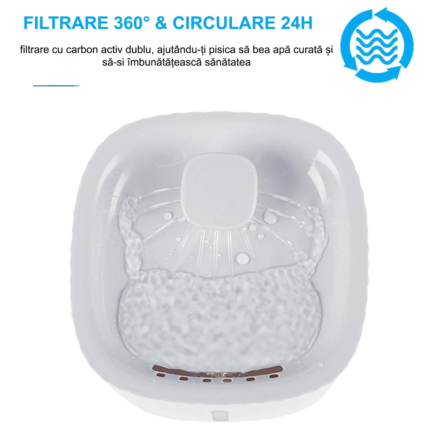 Dispenser apa automat NextWave®, tip fantana pentru pisici si caini, cu purificare si filtrare prin carbune activ cu 2 – imaginea 3