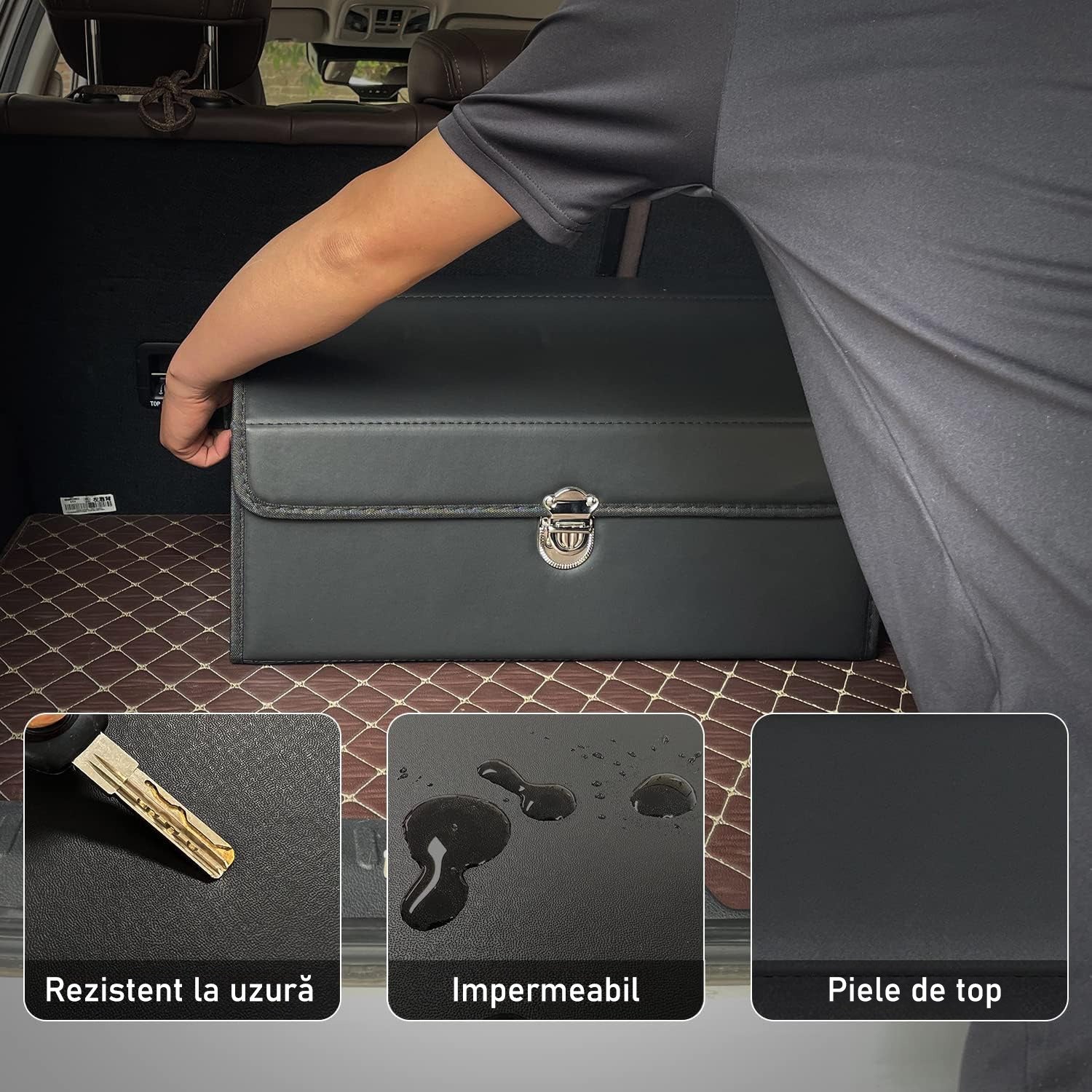 Organizator portbagaj auto Premium NextWave®️, Multifunctional, Pliabil, Rezistent, Manere Laterale, Prindere cu catarame, 2 – imaginea 3