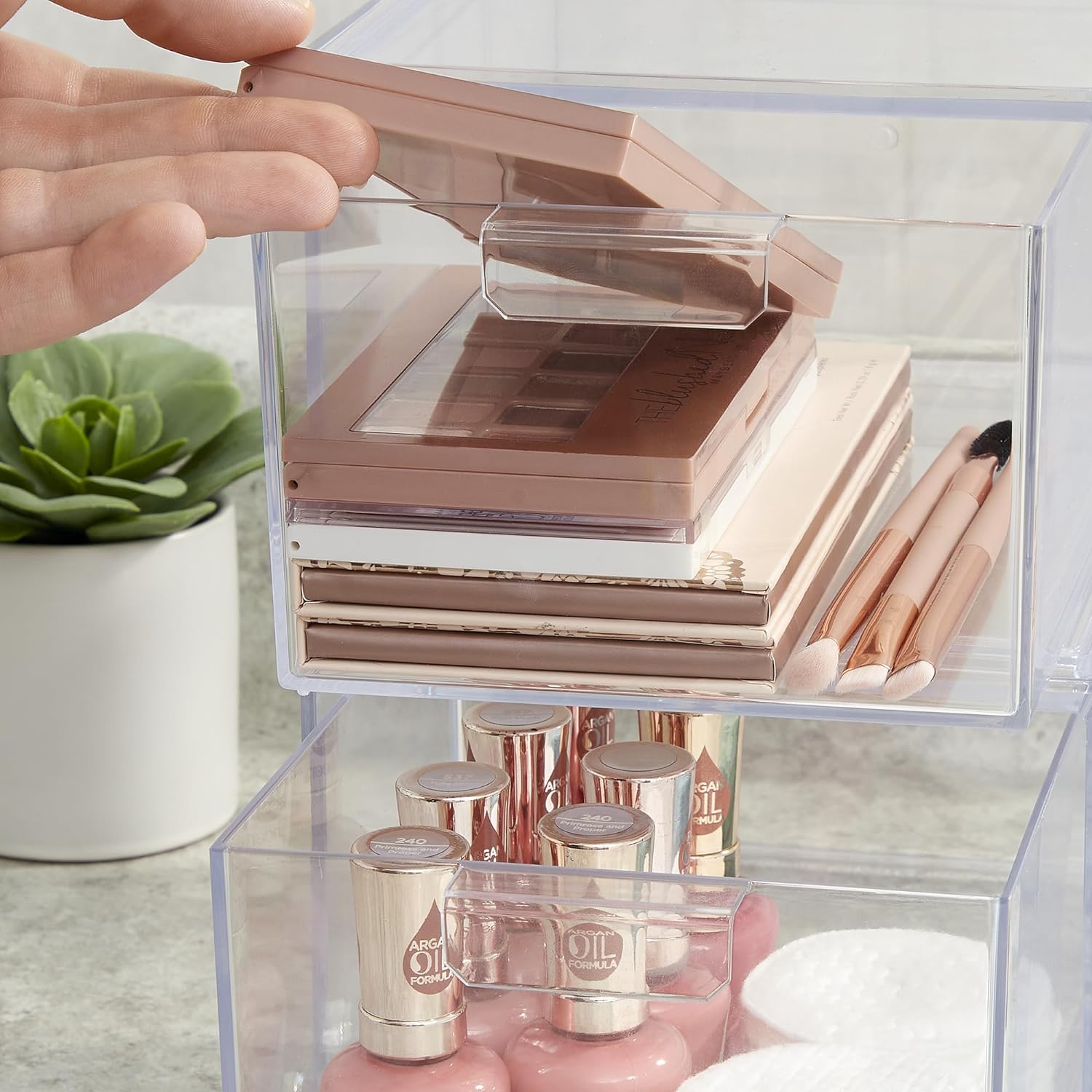 Organizator universal 2 bucati pentru cosmetic NextWave®️, multifunctional cu sertare glisante, recipient de depozitare – imaginea 3