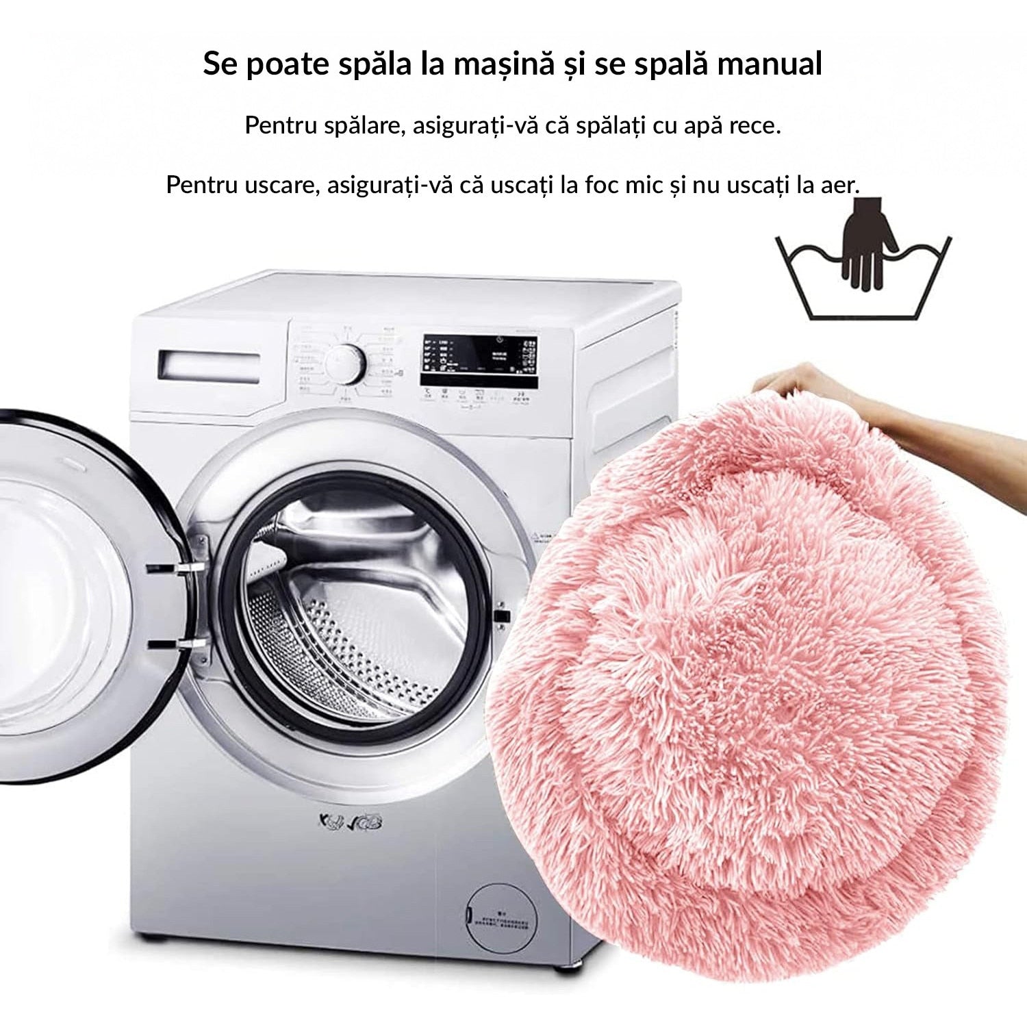Pat Pentru Caini Sau Pisici NextWave®, pentru animale de companie, Rotund, Antiderapant, Confortabil Si Usor De Curatat – imaginea 3