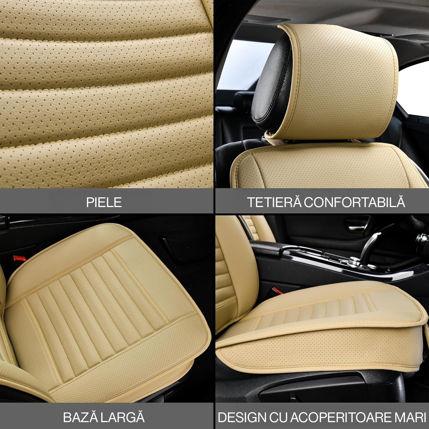 Set de 2 huse NextWave®️ pentru scaune auto, ofera protectie scaunelor din fata, universala, masina personala, taxi, ride – imaginea 3