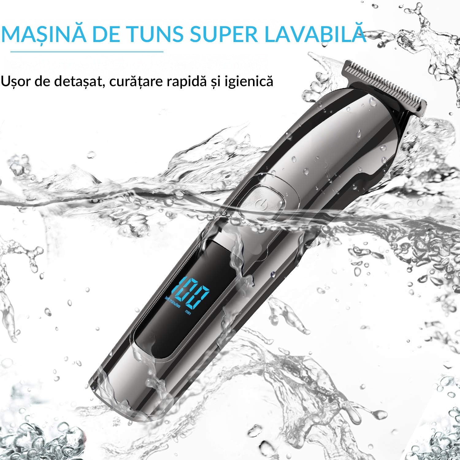 Masina de tuns si Aparat de ras BeGenius®, Multifunctionala 11 in 1, Lame Inox, Corp Metal, Profesional, Barba, Cap – imaginea 3