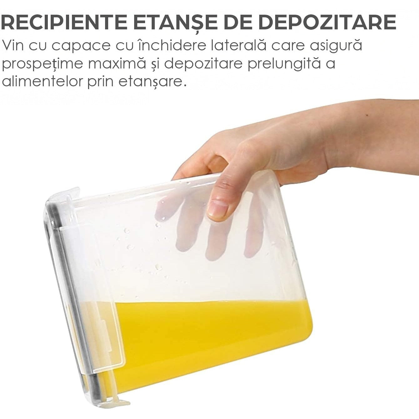 Set 24 cutii depozitare alimente NextWave, plastic alimentar transparent fara BPA, inchidere ermetica, reutilizabile – imaginea 3