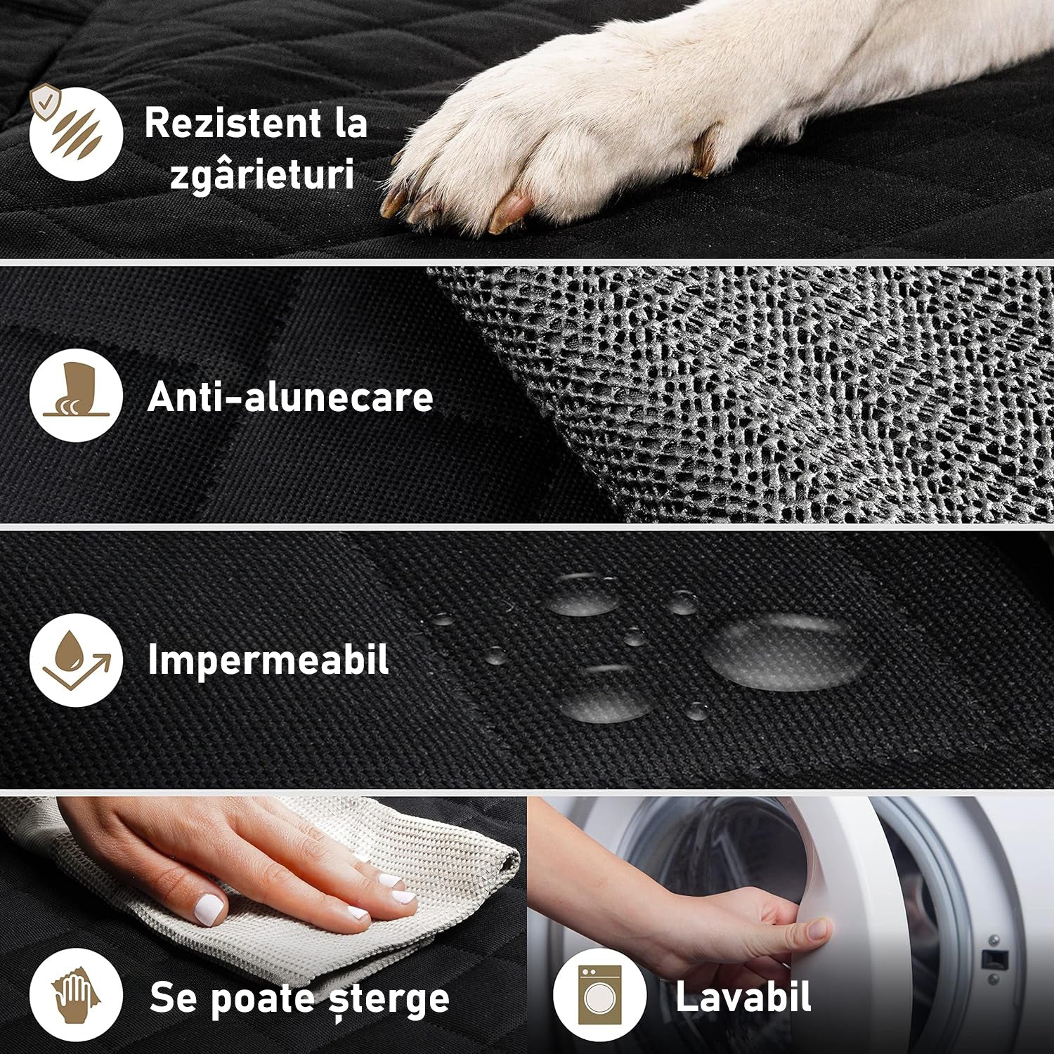 Husa scaun auto protectie si transport animale 2-1 NextWave®️, caini si pisici ofera protectie scaun fata, universala, taxi – imaginea 3