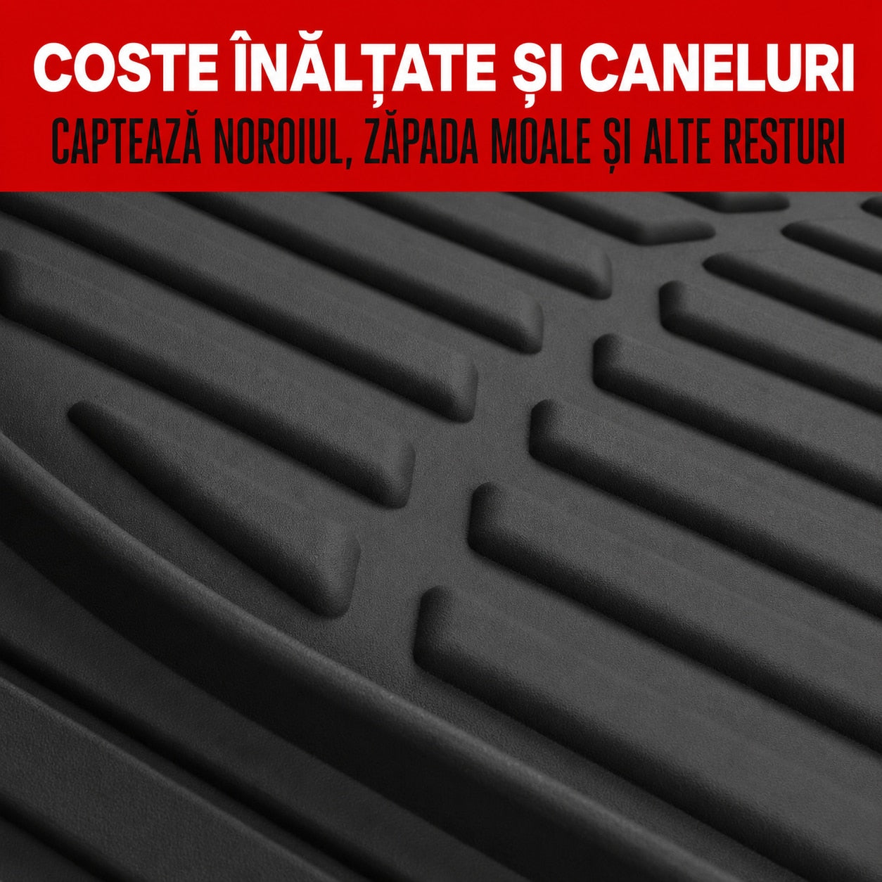 Set covorase auto NextWave®, din cauciuc flexibil impermeabil, margini inalte pentru retinerea apei, noroiului si zapezii – imaginea 3
