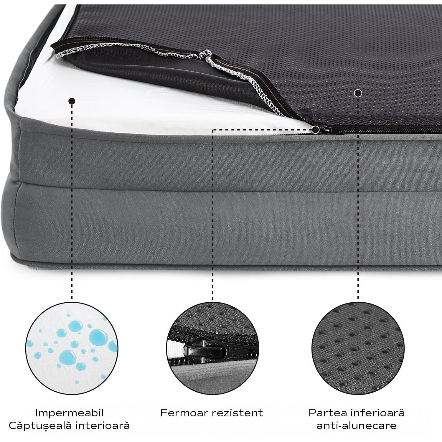 Pat Ortopedic Tip Canapea pentru Caini, Ultra Confortabile pentru Caini de Talie Foarte Mare, Pat Respirabil si Impermeabil – imaginea 3