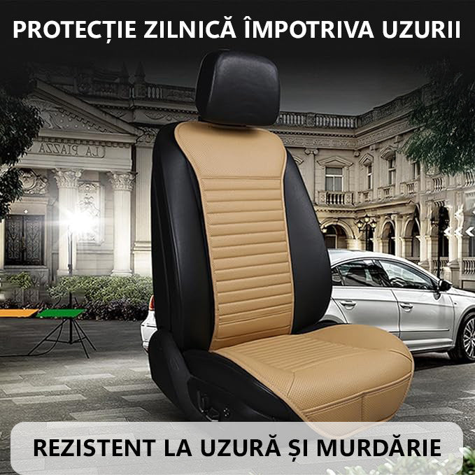 Husa scaun auto NextWave, impermeabila, antialunecare, bej, universala – imaginea 3