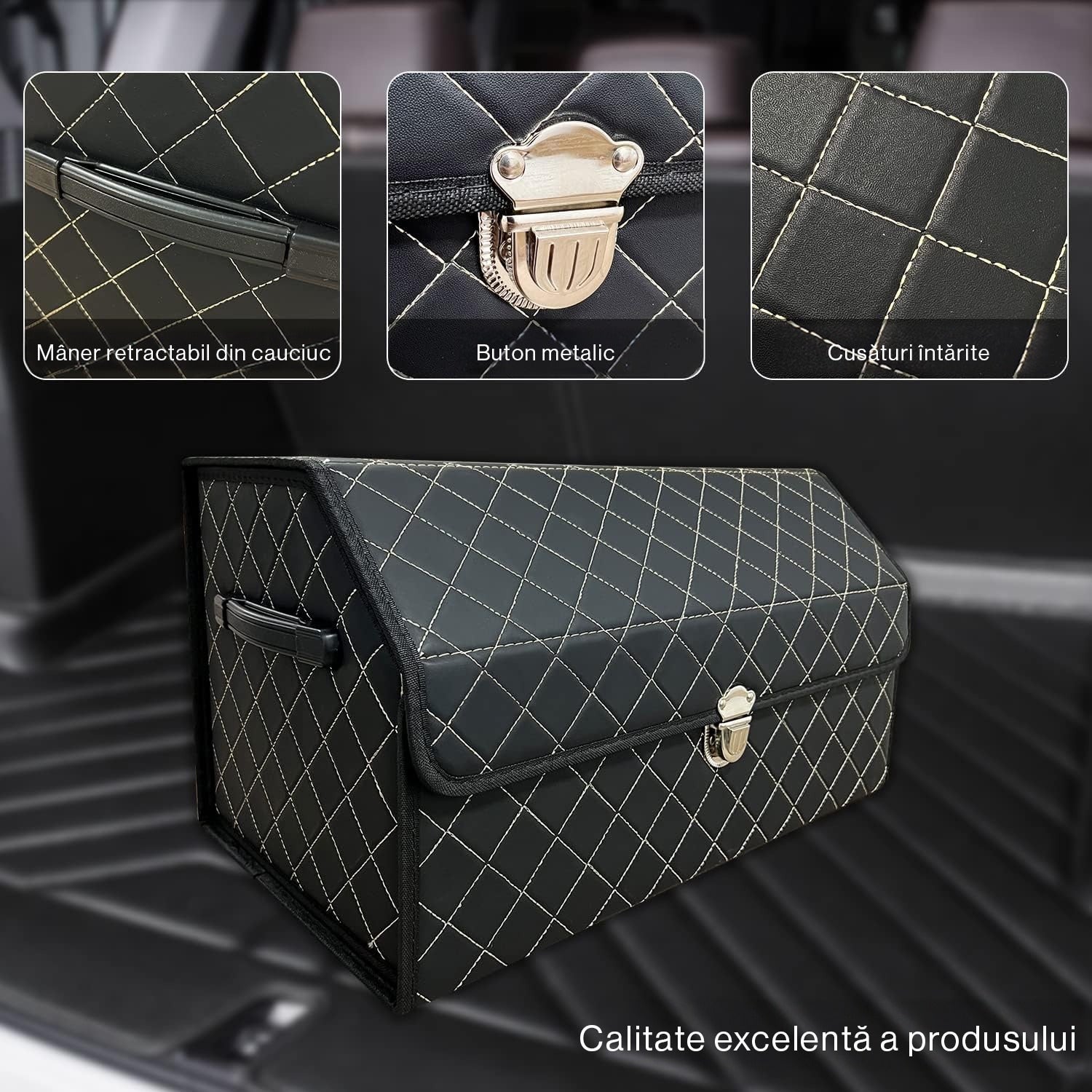 Organizator portbagaj auto Premium NextWave®️, Multifunctional, Pliabil, Rezistent, Manere Laterale, Prindere cu catarame, 2 – imaginea 3
