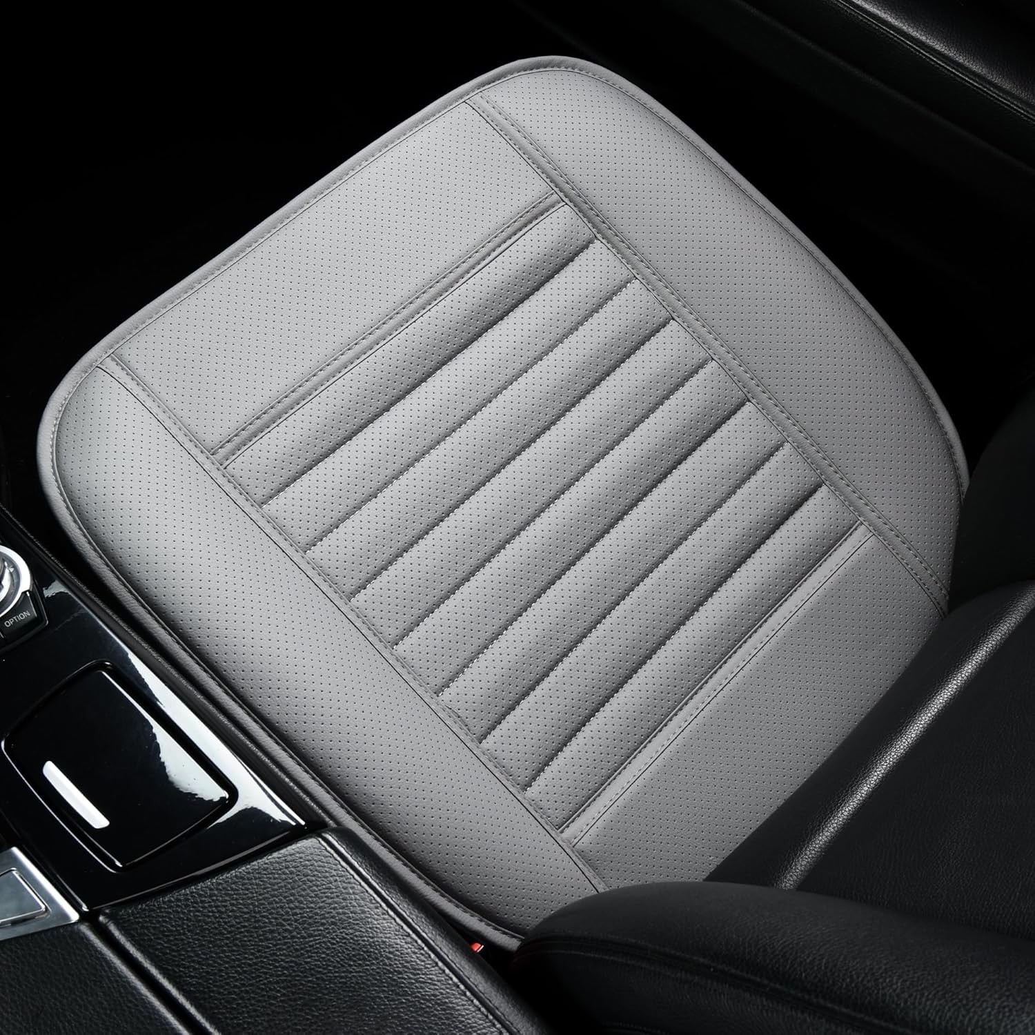 Husa scaun auto NextWave®️, universala, 53 x 53 cm, protectie pentru sezut scaun fata, piele PU, design elegant cu buzunar – imaginea 3