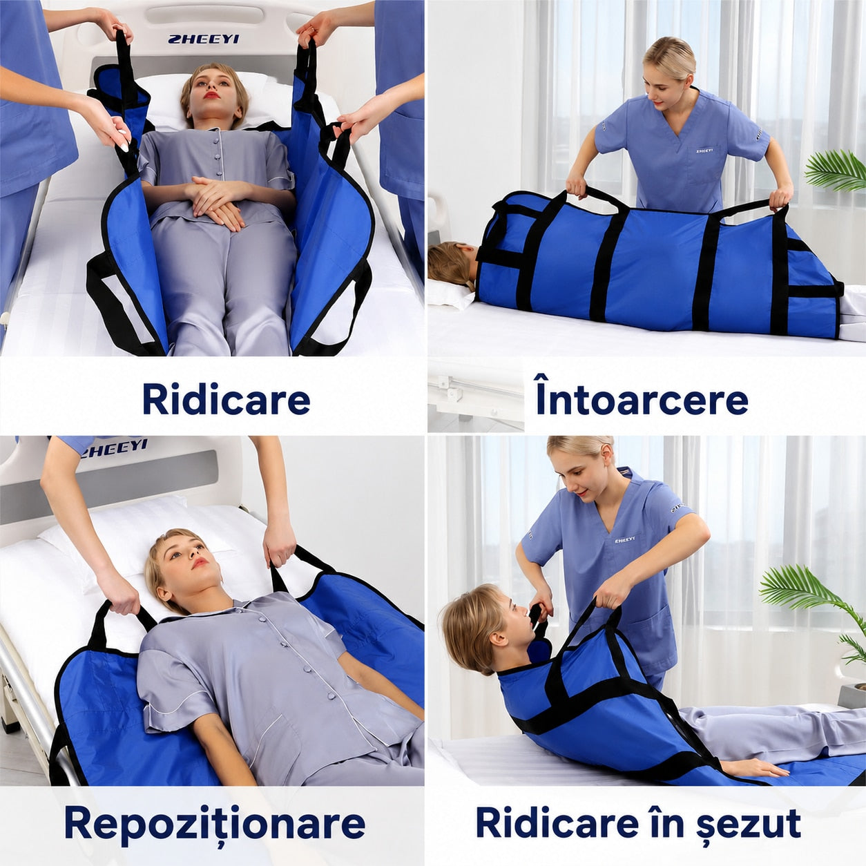 Saltea pentru pozitionare si transfer NextWave® in pat, cu manere ranforsate pentru ridicare, intoarcere si repozitionare – imaginea 3