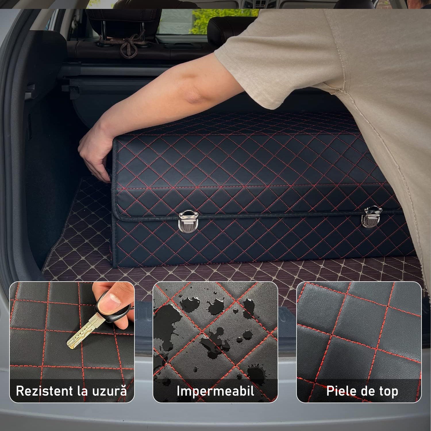 Organizator portbagaj auto Premium NextWave®️, Multifunctional, Pliabil, Rezistent, Manere Laterale, Prindere cu catarame, 3 – imaginea 3