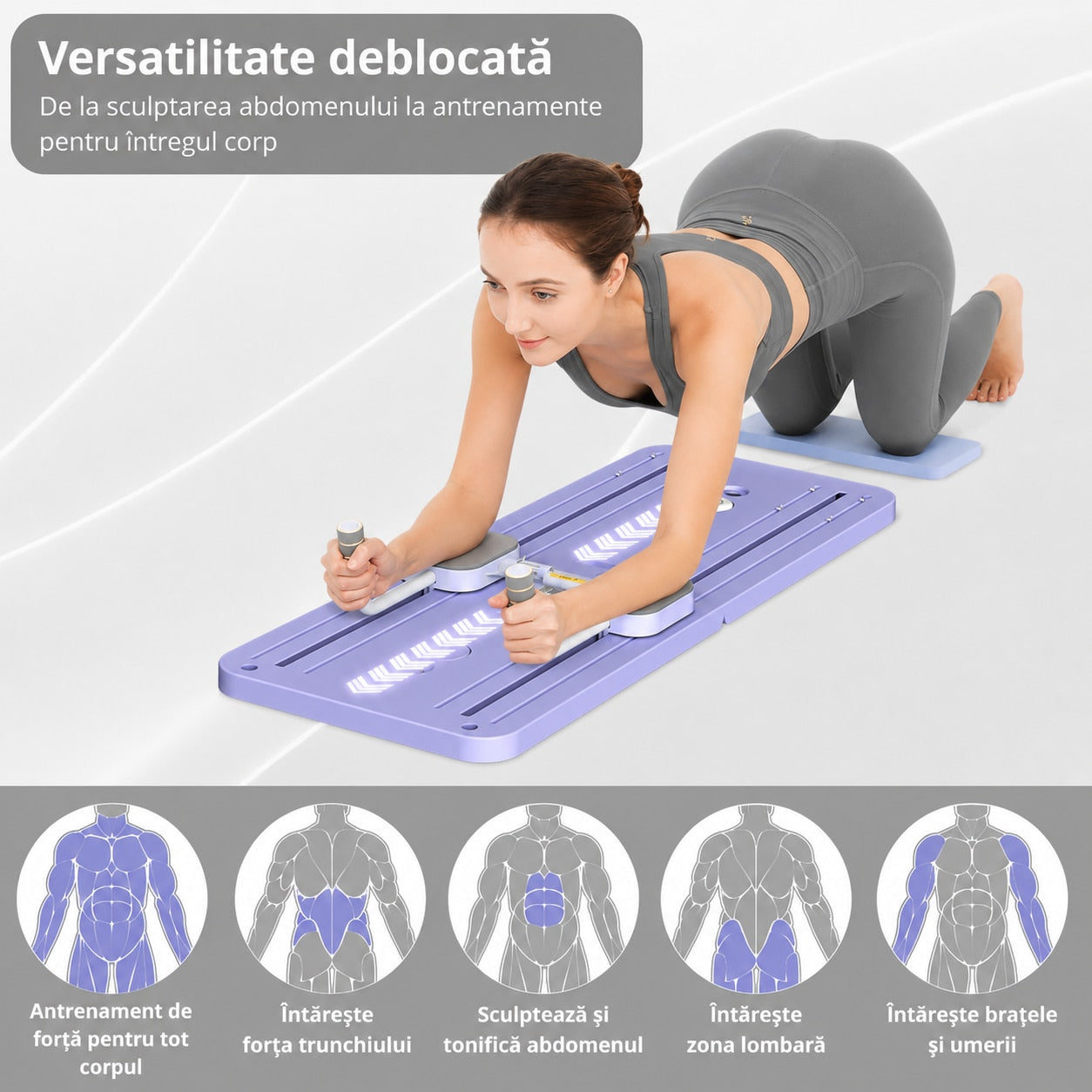 Aparat Pilates Reformer pliabil NextWave® – echipament de antrenament pentru acasa, ideal pentru incepatori si avansati – imaginea 3