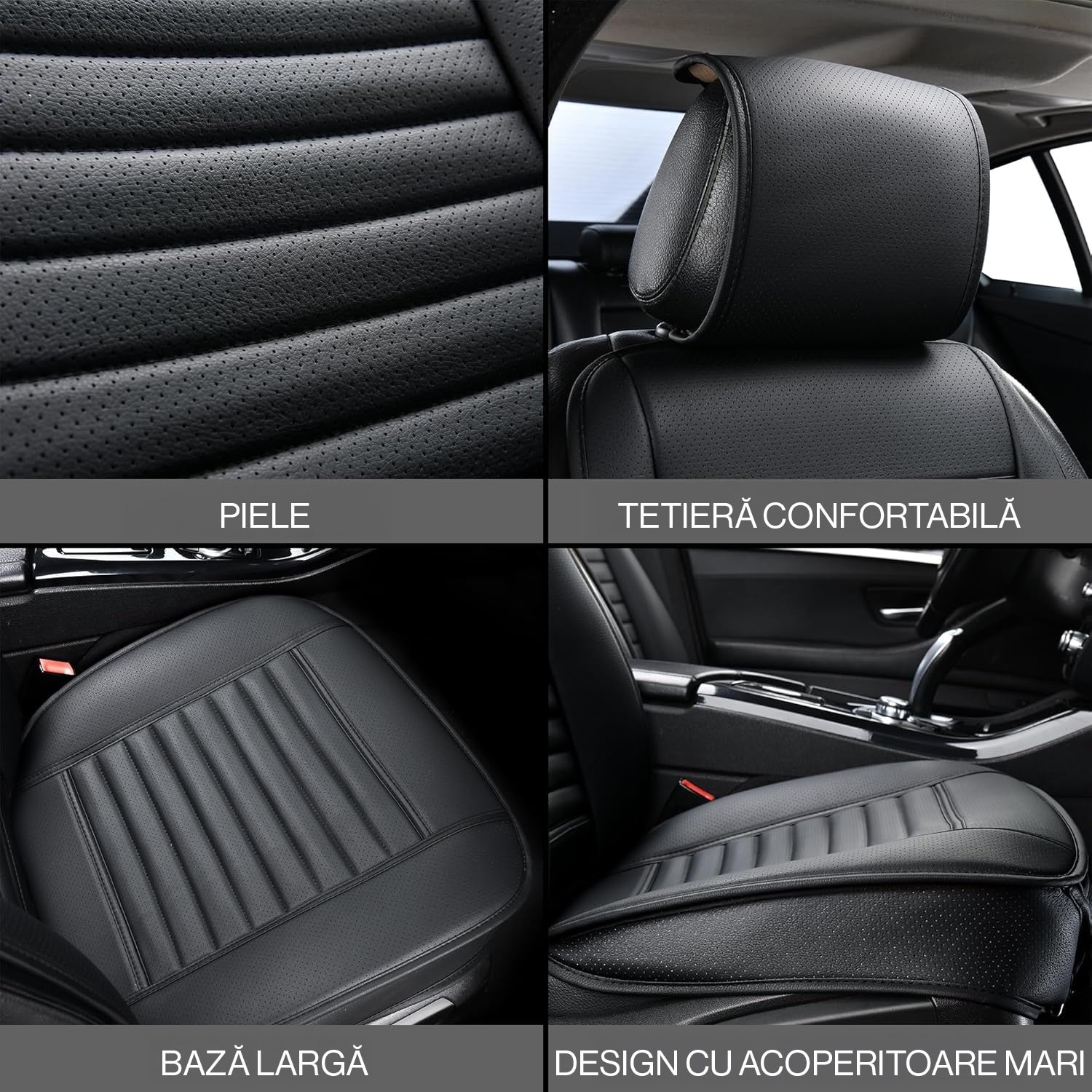 Set de 2 huse NextWave®️ pentru scaune auto, ofera protectie scaunelor din fata, universala, masina personala, taxi, ride – imaginea 3