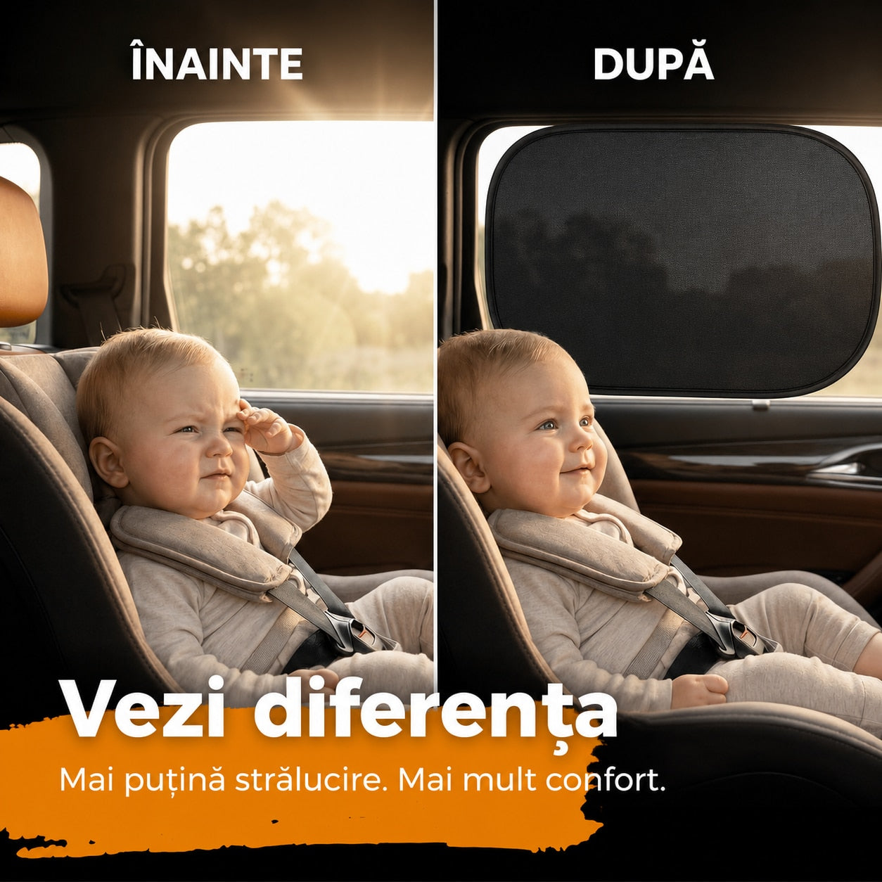 Parasolar auto NextWave® pentru geam lateral, set 2 bucati, protectie UV certificata UPF 50+, blocheaza 98,6% din razele UV – imaginea 3