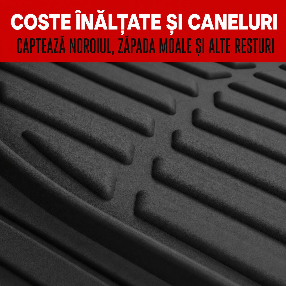 Set covorase auto NextWave®, din cauciuc flexibil impermeabil, margini inalte pentru retinerea apei, noroiului si zapezii – imaginea 3