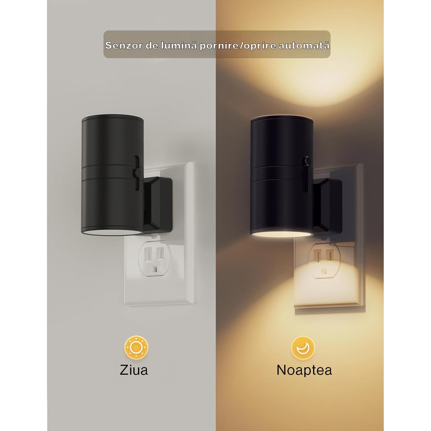 Set 2 Lampi de Noapte LED NextWave®, Senzor zi-noapte, Lampa Fara fir, Usor de instalat, Pentru dressing, dulap de – imaginea 3