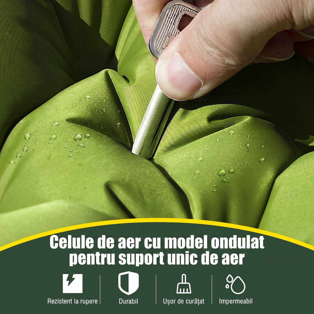 Saltea gonflabilă de camping dublă NextWave®️, pompă de picior integrată pentru umflare rapidă, perne încorporate, celule de – imaginea 3