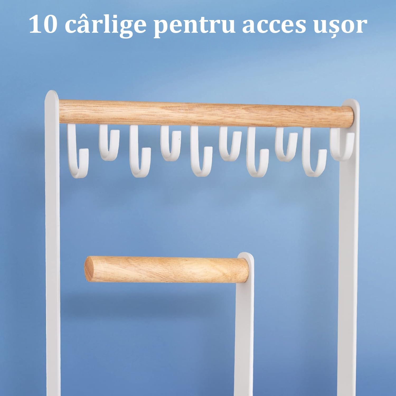 Suport bijuterii NextWave®️, Suport pentru Coliere, Raft tip Turn cu 4 Niveluri si Tavita pentru Cercei, 10 Carlige pentru – imaginea 4