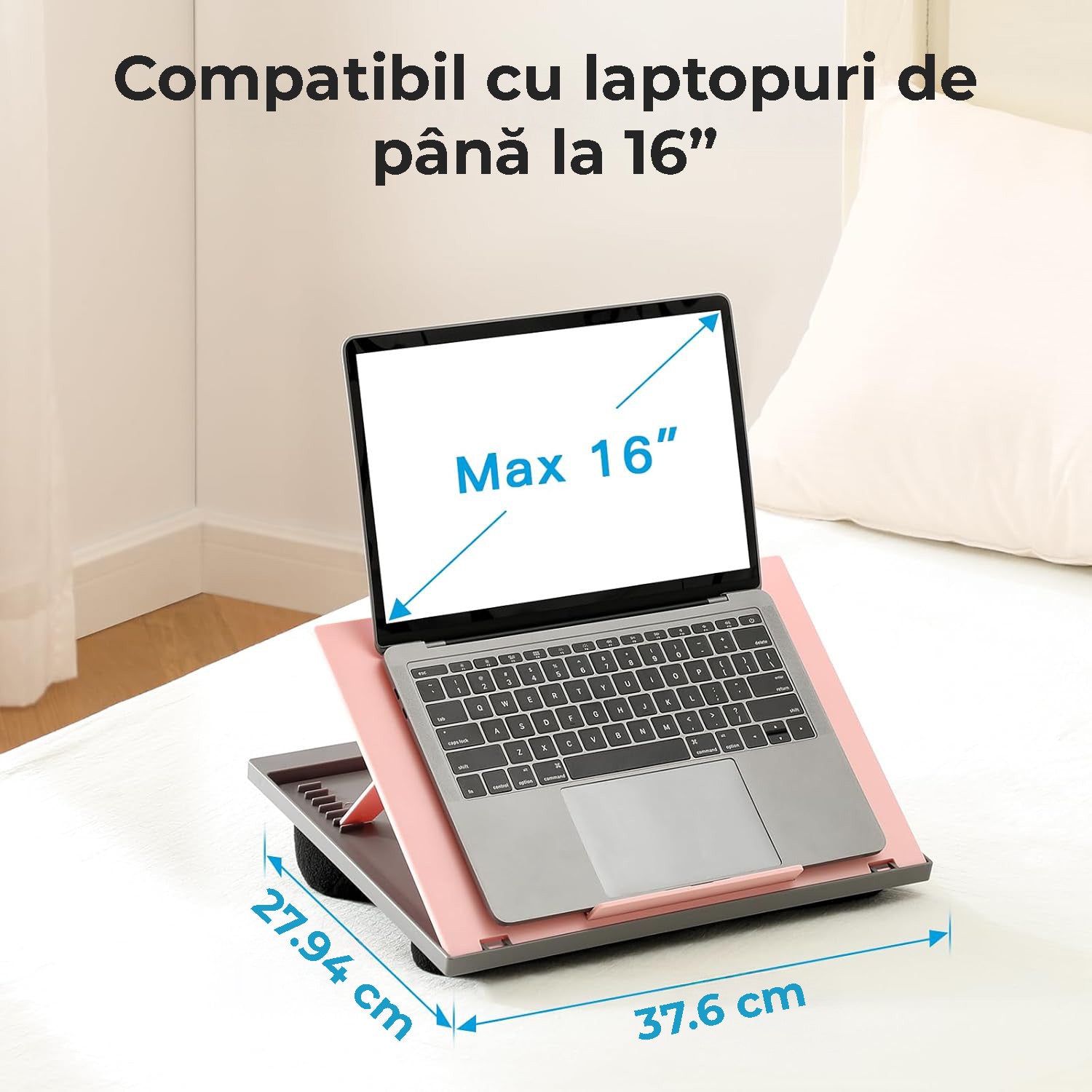 NextWave® Masa laptop reglabila cu perna – 9 unghiuri ajustabile, suport pentru laptop pana la 15 "6", mouse pad integrat – imaginea 4