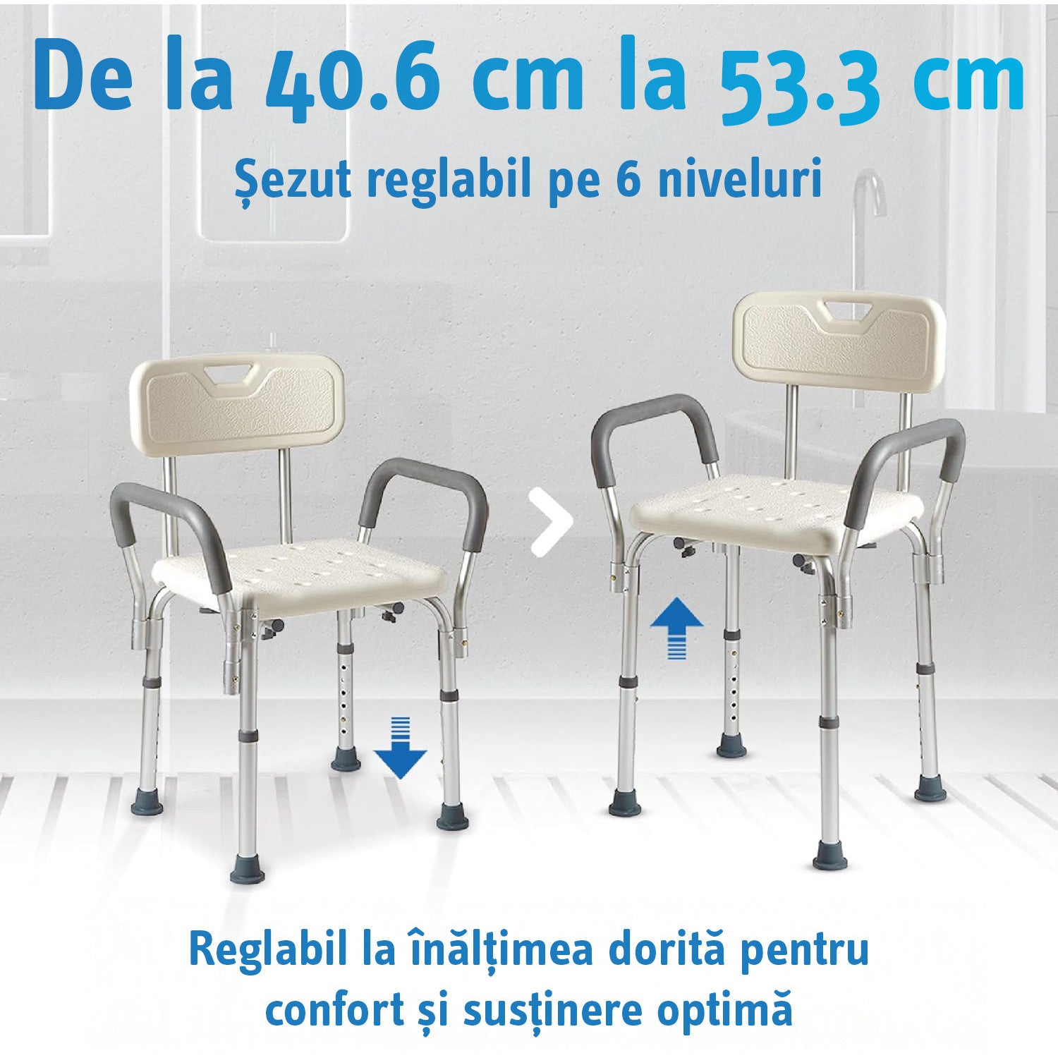 Scaun de dus si cada NextWave® cu spatar si brate captusite, inaltime reglabila 41–53 cm, suport greutate 160 kg, cadru din – imaginea 4