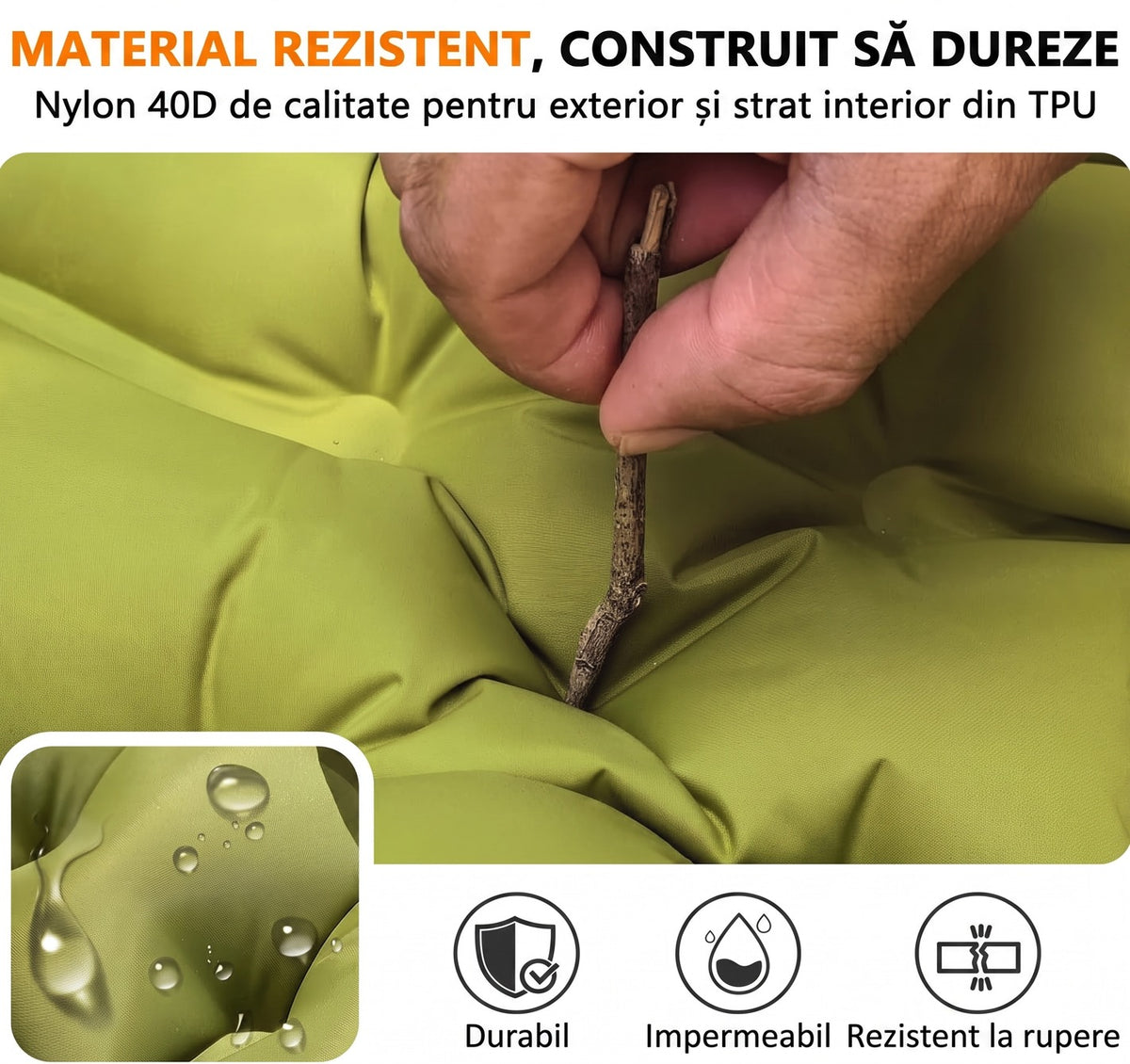 Saltea gonflabilă camping NextWave®️, suport confortabil cu pernă integrată, pompă de picior pentru umflare rapidă în 50 – imaginea 4