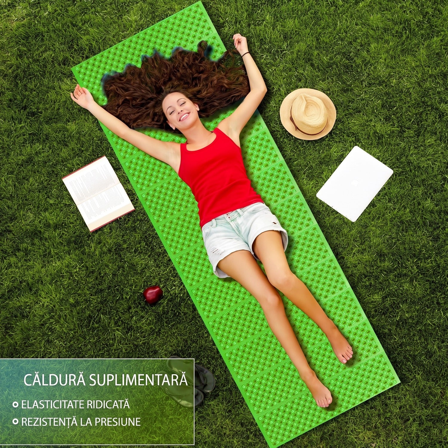 Saltea de camping pliabila NextWave®, termoizolanta cu valoare R 2.1, impermeabila si ultra-usoara, design tip acordeon, din – imaginea 4