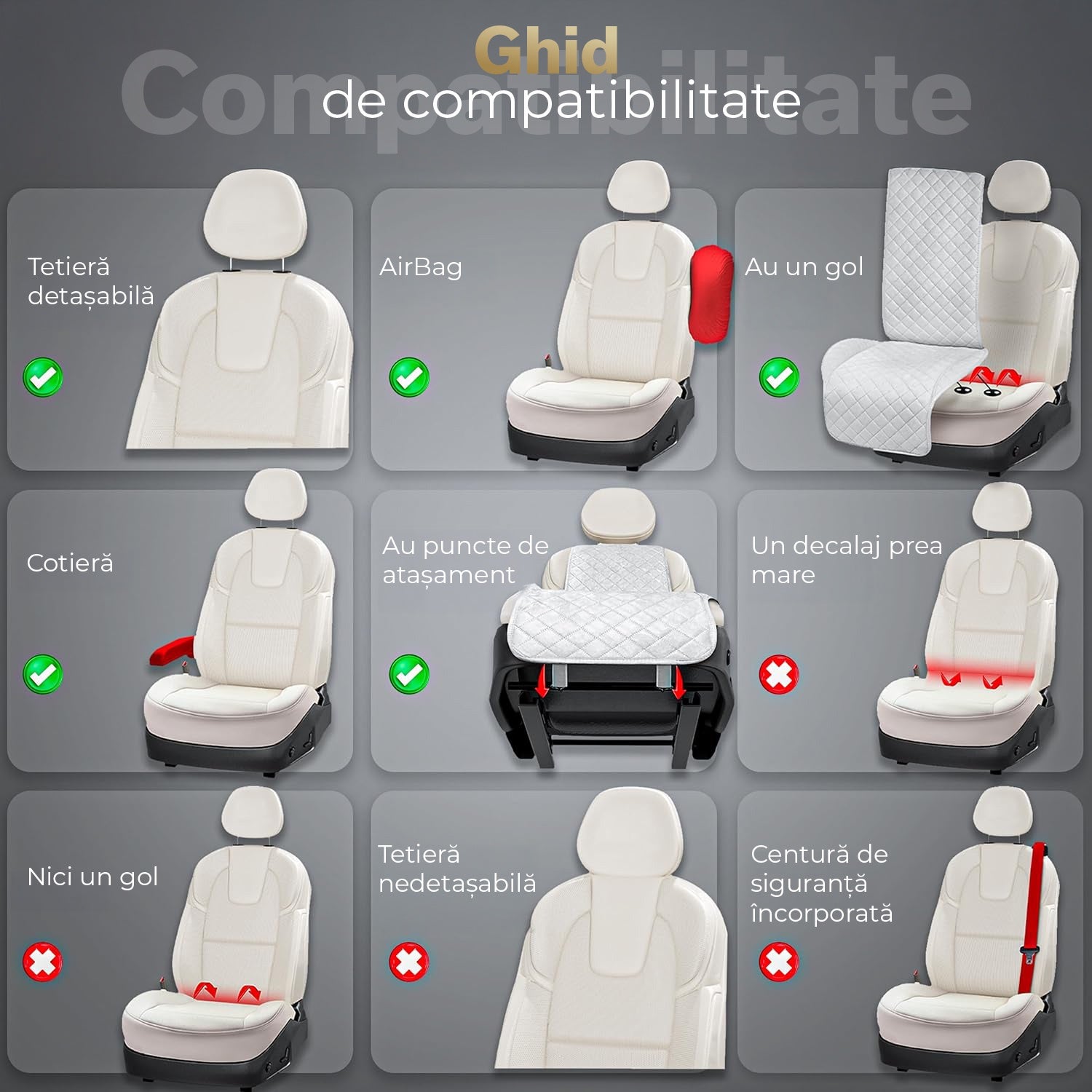 Husa scaun auto universala NextWave®️, ofera protectie scaun fata, universala, masina personala, taxi, ride sharing – imaginea 4