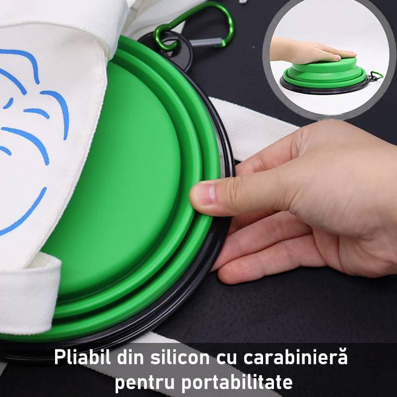 Bol portabil pentru hrana animale NextWave®️, hidratare si hranire pentru pisici si caini, ideal pentru plimbari si – imaginea 4