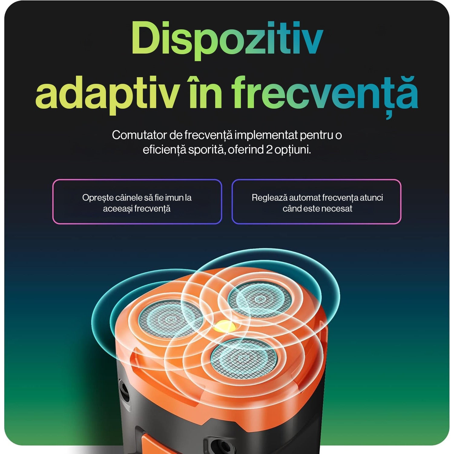 Dispozitiv antilatrat pentru caini, aparat cu ultrasunete si lanterna, 3 emitatoare sonice cu raza ultra-lung, descurajeaza – imaginea 4