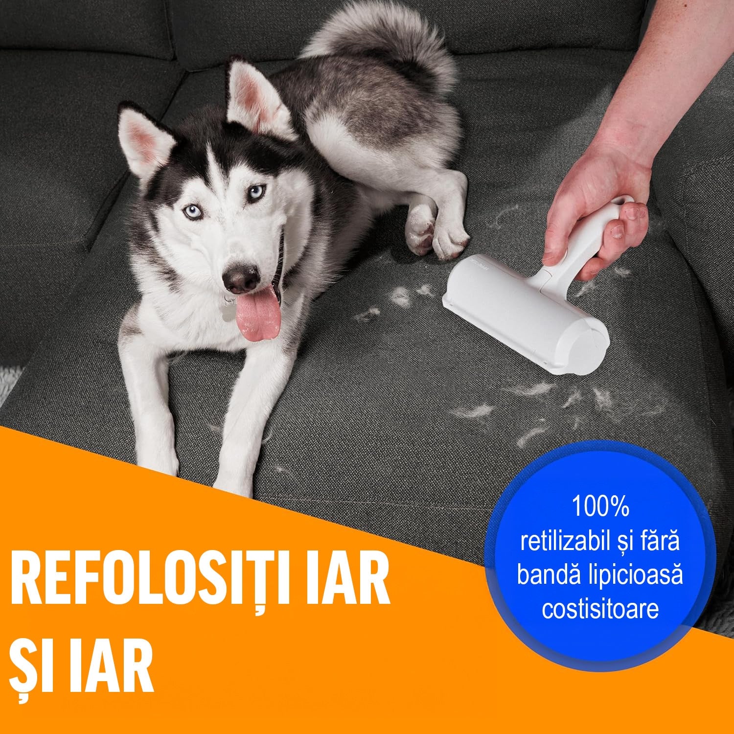 Perie pentru curatarea parului NextWave® de pisici, caini sau alte animale de companie, reutilizabila, Alb – imaginea 4