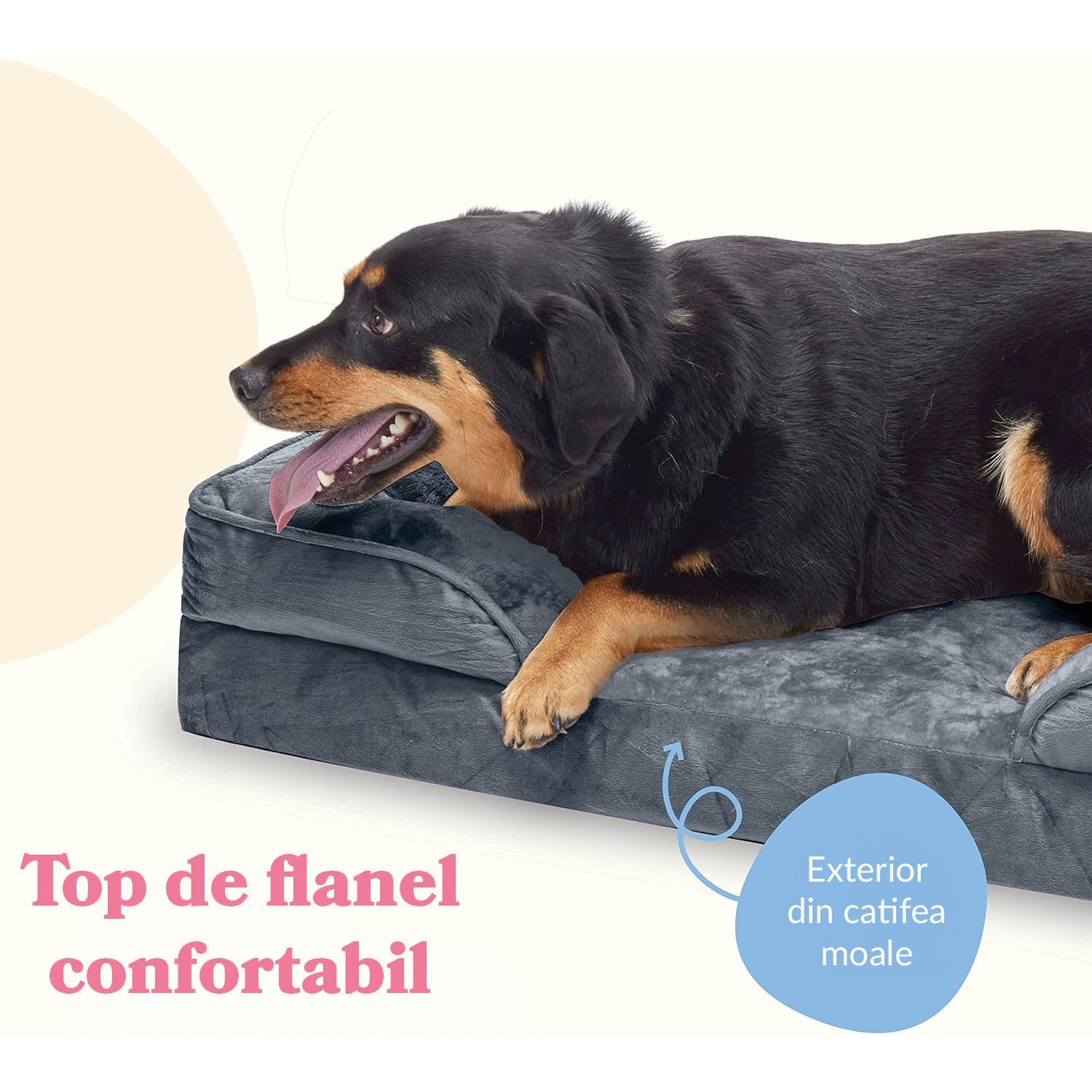Pat Ortopedic Tip Canapea pentru Caini, Ultra Confortabile pentru Caini de Talie Foarte Mare, Pat Respirabil si Impermeabil – imaginea 4