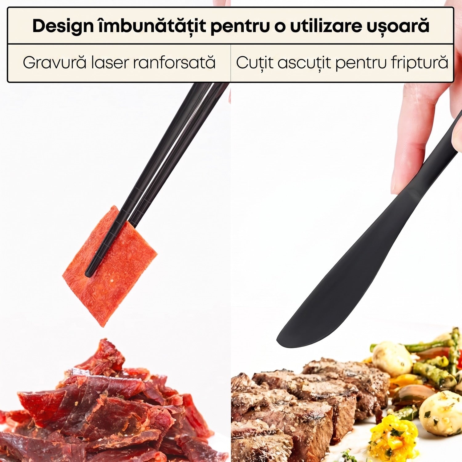 Set tacamuri de calatorie NextWave®, portabile si reutilizabile, fara zgomot la transport, cutit, furculita, lingura si – imaginea 4