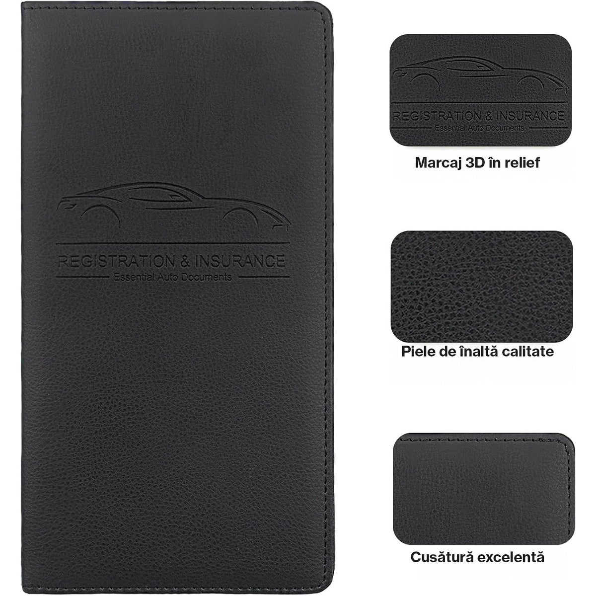 Organizator documente auto NextWave®️, port-document pentru inmatriculare si asigurare, mapa pliabila cu buzunare multiple – imaginea 4