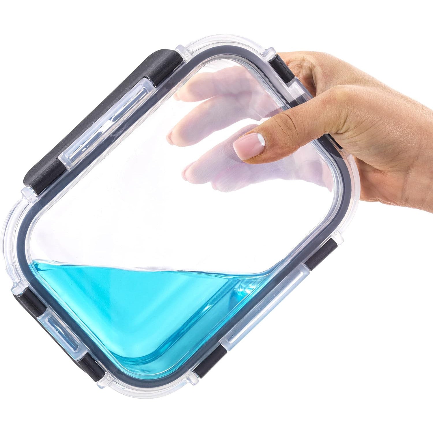 Set 12 Caserole Alimentare din sticla NextWave®️ Capace Etanse, Depozitare Frigider si Congelator, Potrivite pentru – imaginea 4