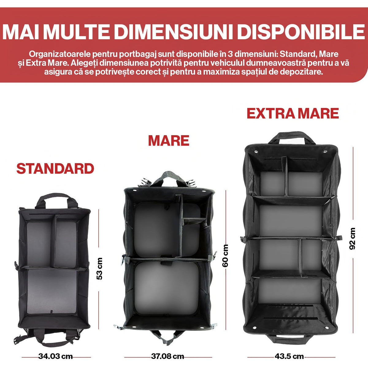 Organizator portbagaj auto pliabil NextWave, compartimentare personalizabila, 53x34cm – imaginea 4